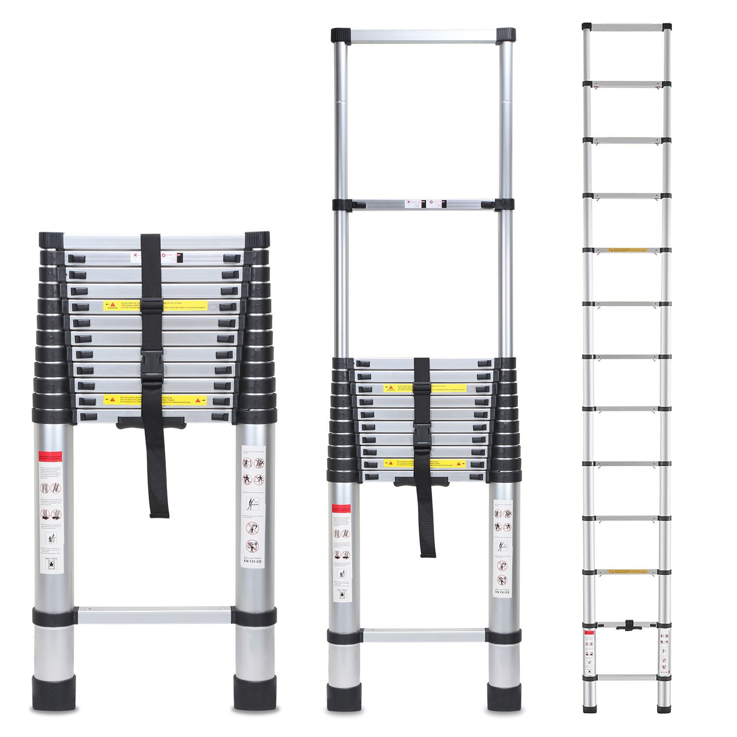 Clanmacy Teleskopleiter Teleskopleiter 5m Stehleiter Mehrzweckleiter Alu An günstig online kaufen