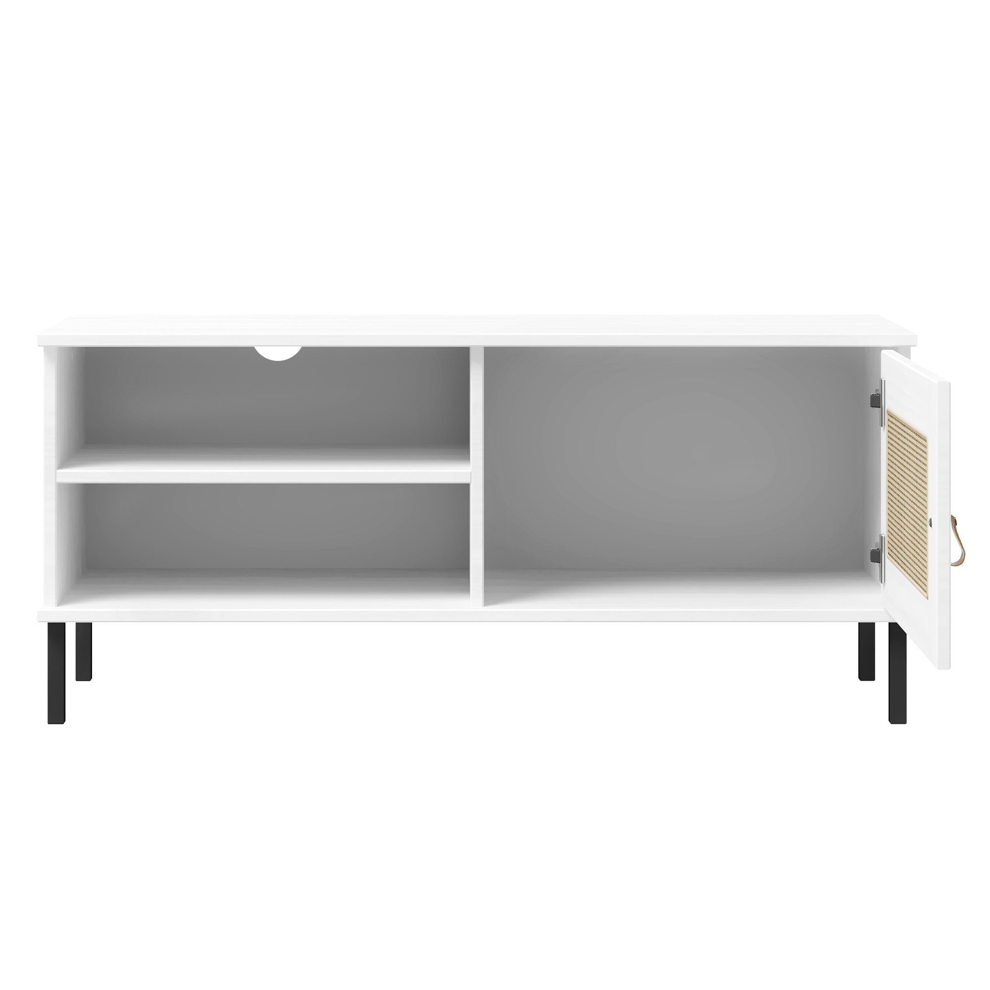 Woodroom TV-Board Valencia, Kiefer massiv lackiert, weiß 105x47x40 BxHxT cm