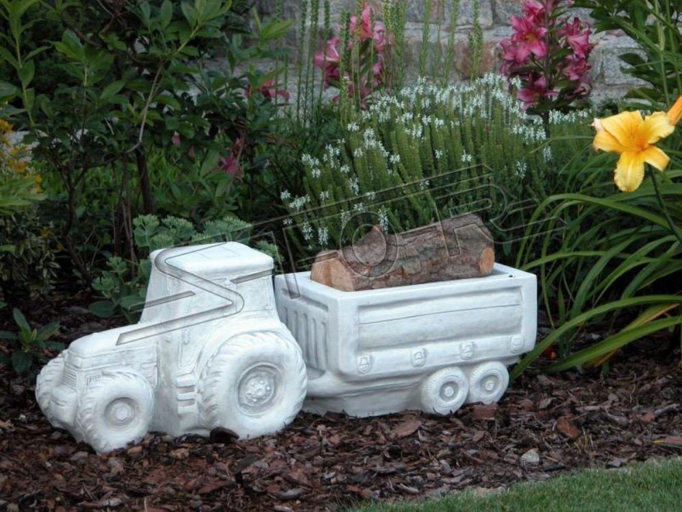 Vasen Neu Kübel JVmoebel Pflanz Blumenkübel Garten Blumentöpfe Traktor Figur Skulptur