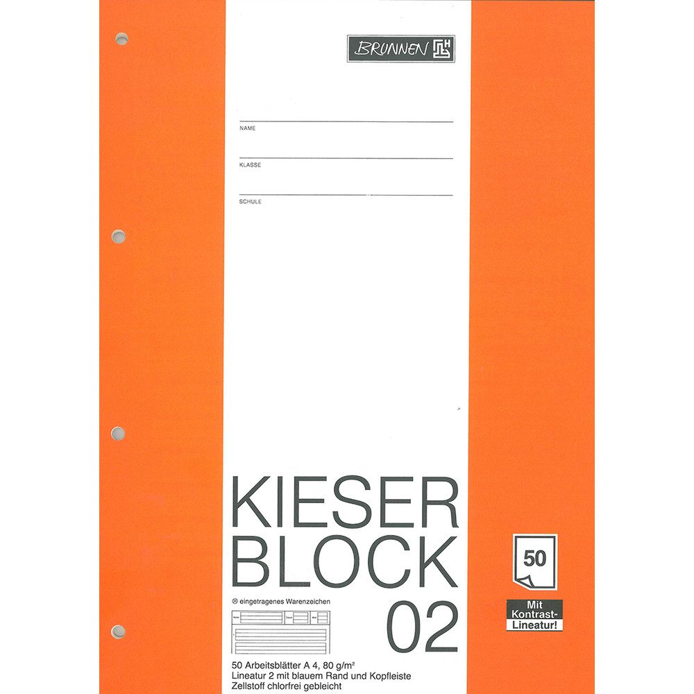 BRUNNEN Schulheft Kieserblock A4 - Lineatur 02 - 2. Klasse