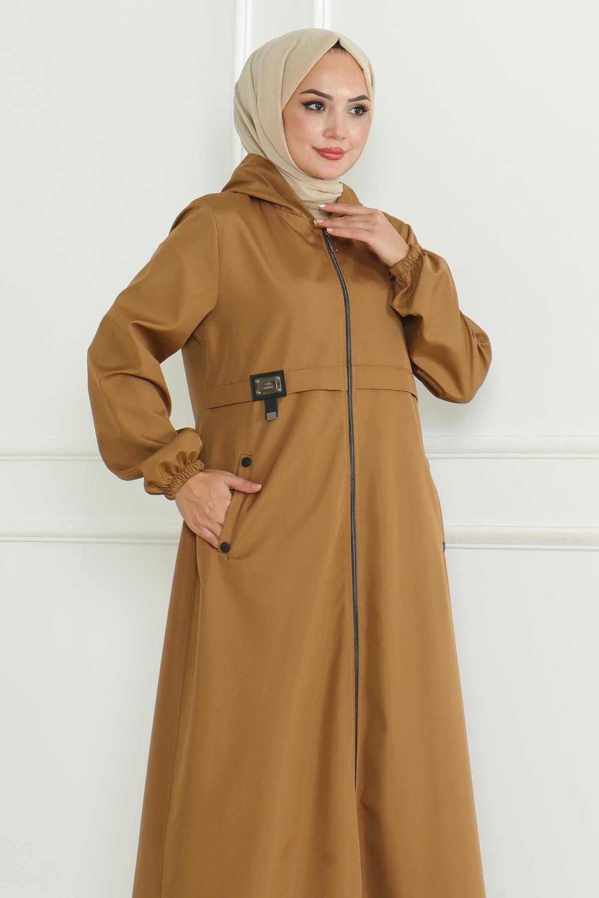 MODAMİHRAM Trenchcoat Taba Trenchcoat mit Reißverschluss von Armalı - 19217 günstig online kaufen