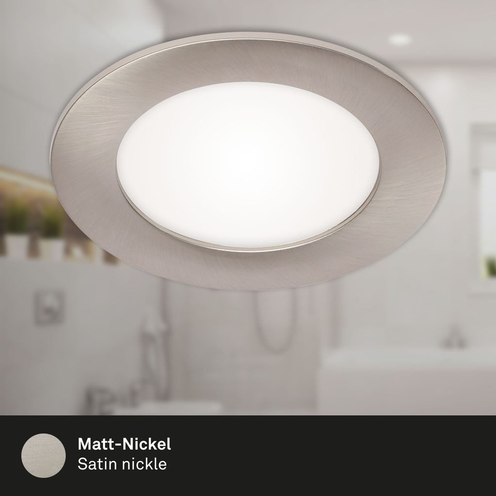 Briloner Leuchten LED Einbaustrahler 7115-432, LED fest integriert, 2700K - Extra-Warmweiß, matt-nickel, LED, Einbaustrahler, Einbauspot