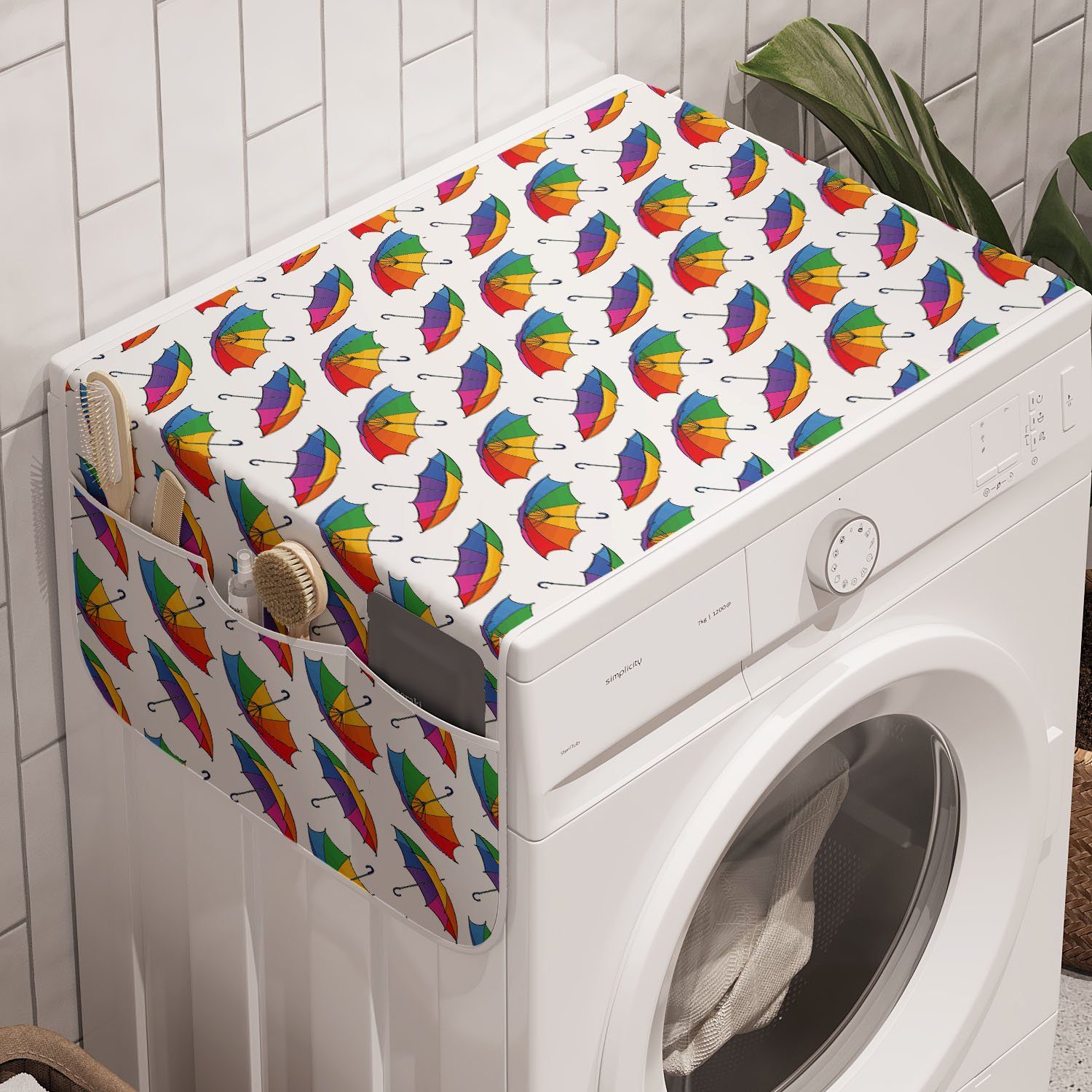 Abakuhaus Badorganizer Anti-Rutsch-Stoffabdeckung für Waschmaschine und Trockner, Regenschirm LGBT Sonnenschirme Abbildung