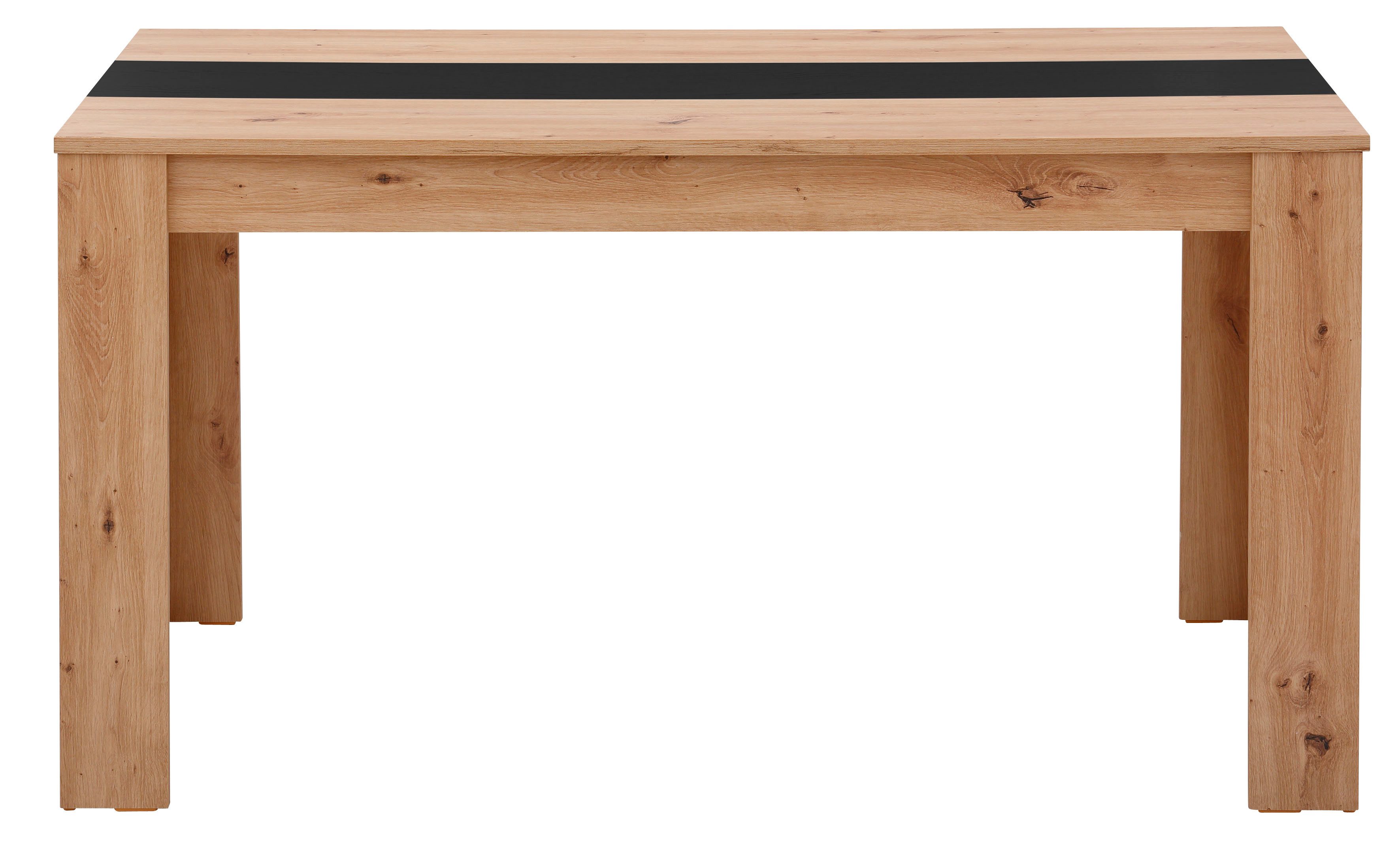 HELA Esstisch SIMONE, Breite 140cm, mit Wendeeinlage Dekor/Schwarz, Unser Bestpreis