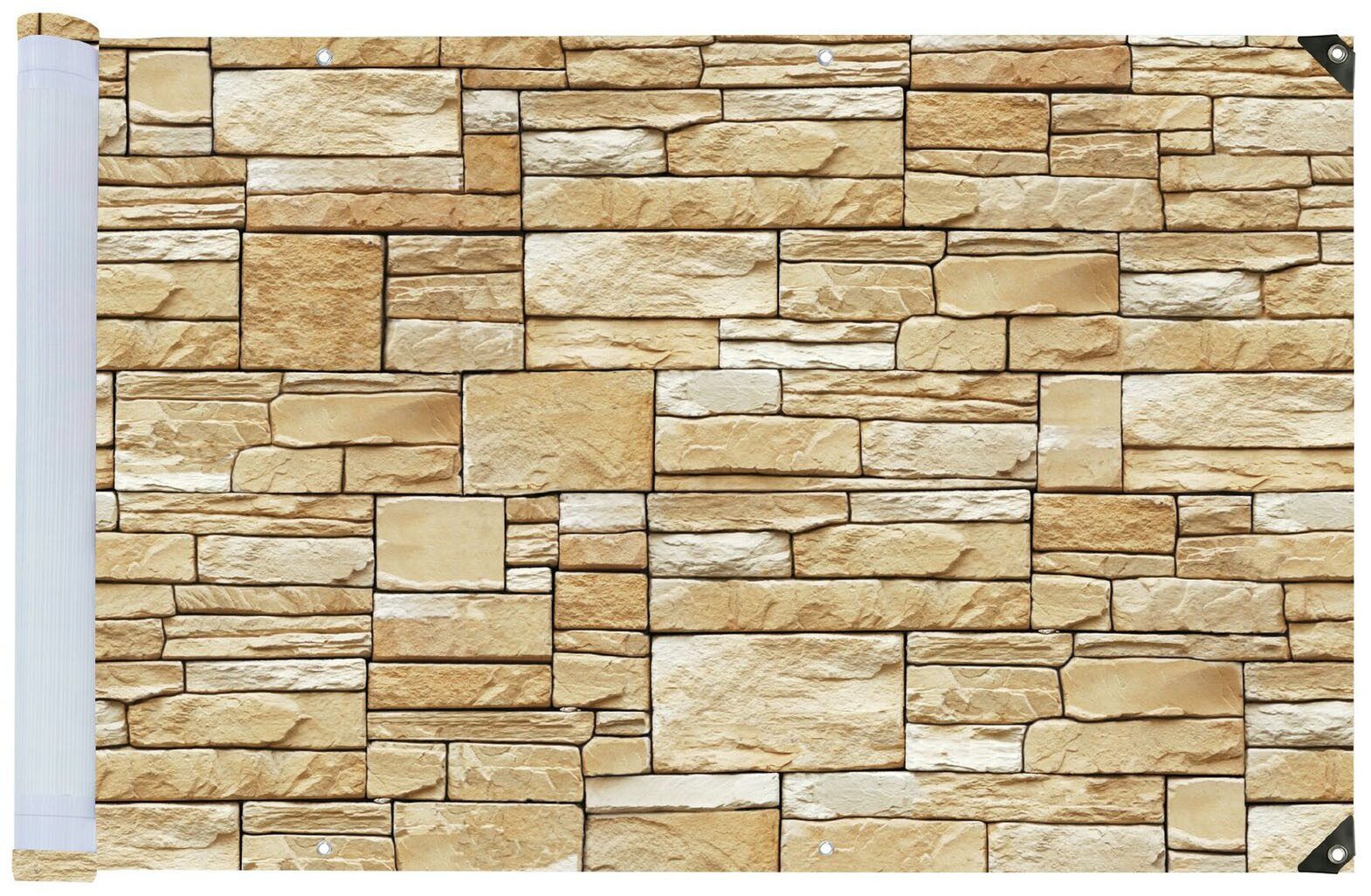 WENKO Balkonsichtschutz Mauer LxH: 500x85 cm, für Balkon und Terrasse