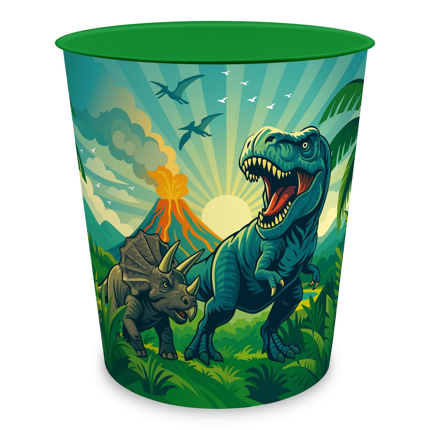 itenga Papierkorb itenga Papierkorb für Kinder - Motiv Dinosaurier - DINO WORLD - ca. 11