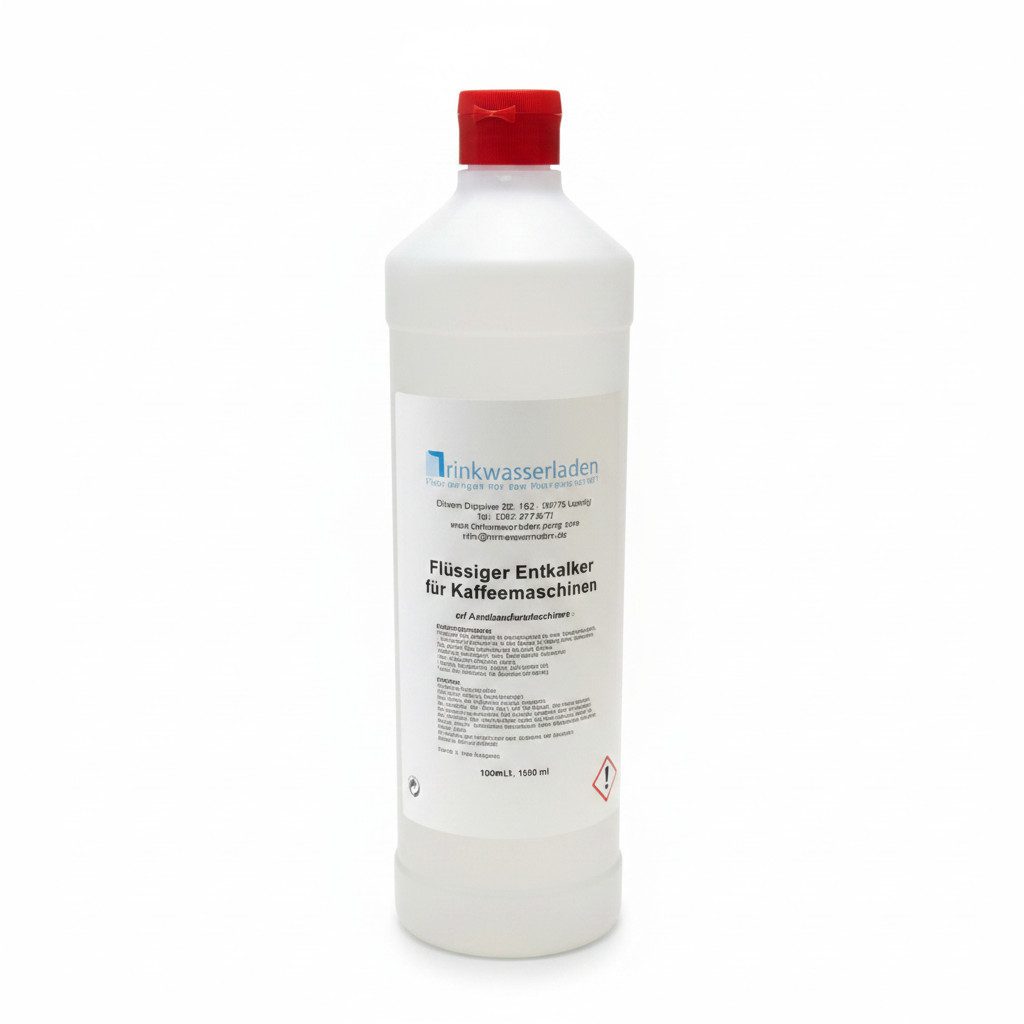 Trinkwasserladen Korbfilter, Entkalker Haushalt Kaffemaschinen, 1 Liter flüssig klar