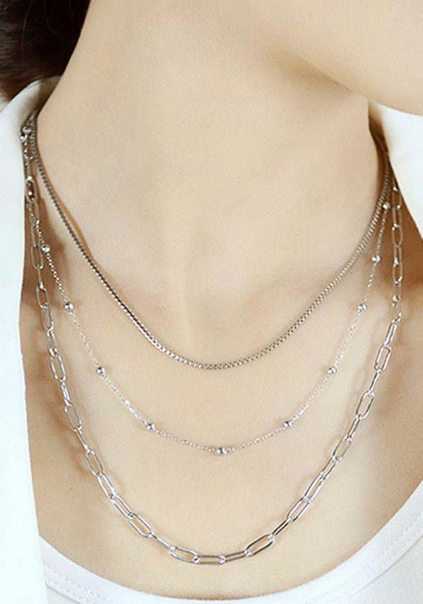 Firetti Edelstahlkette Schmuck Geschenk Trio Layerkette