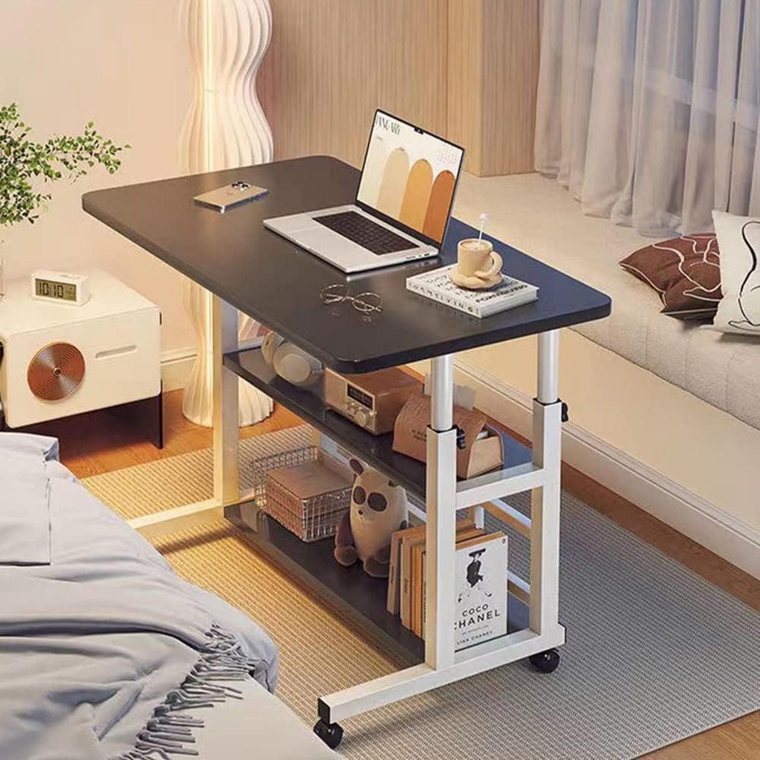 LuxusKollektion Computertisch Mobiler höhenverstellbarer Schreibtisch auf Rollen, 80x40x60–90 (1-St)