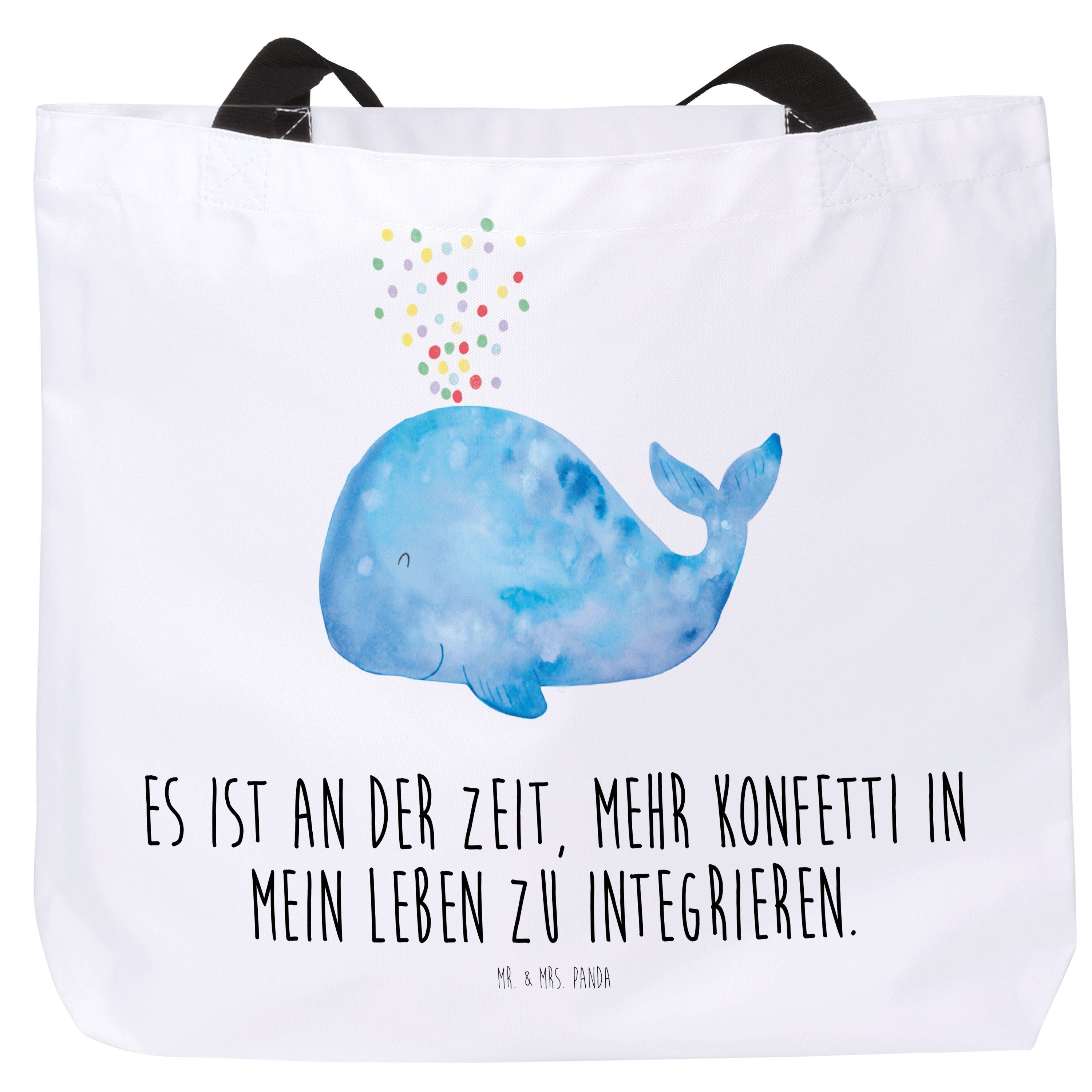 Mrs. Tragebeutel, Panda Geschenk, (1-tlg) - Konfetti Shopper, Wal Meer, Shopper Weiß Mr. - & Lebensabs