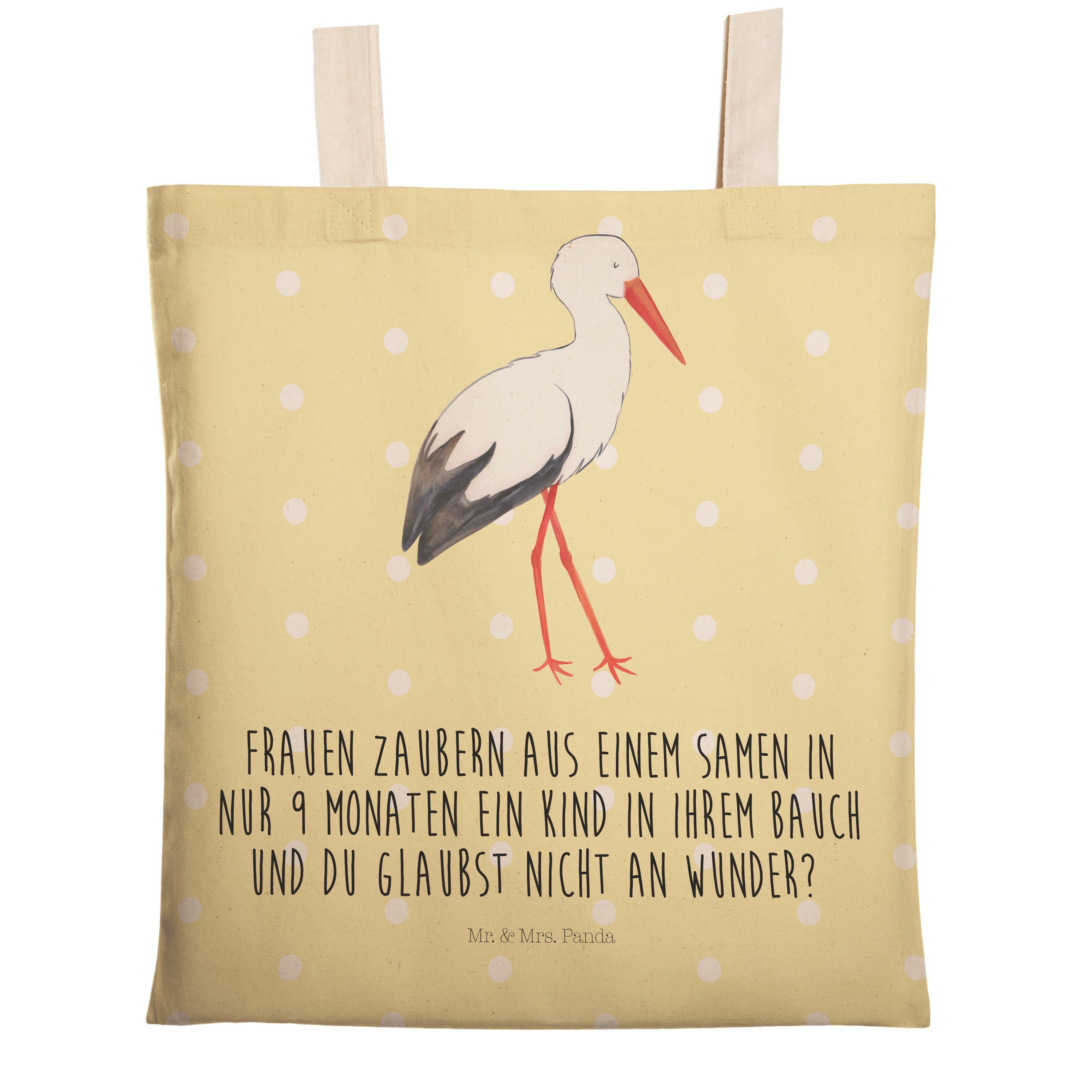 Mr. & Mrs. Panda Tragetasche »Storch Gelb Pastell Geschenk