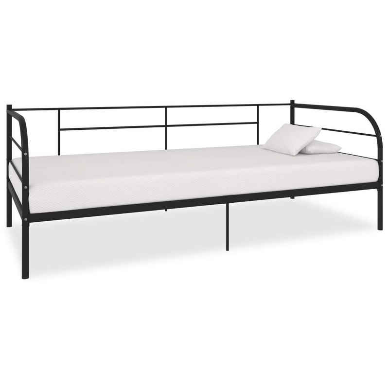 furnicato Bett Tagesbett-Rahmen Schwarz Metall 90×200 cm