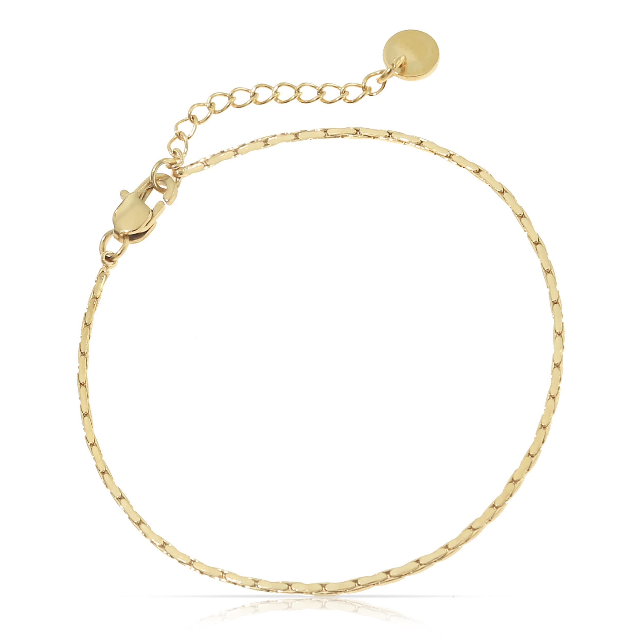 Made by Nami Edelstahlarmband Silber oder Gold Armband Edelstahl Minimalistisches Armband Herren, Filigrane Armkette Cuban Link Chain