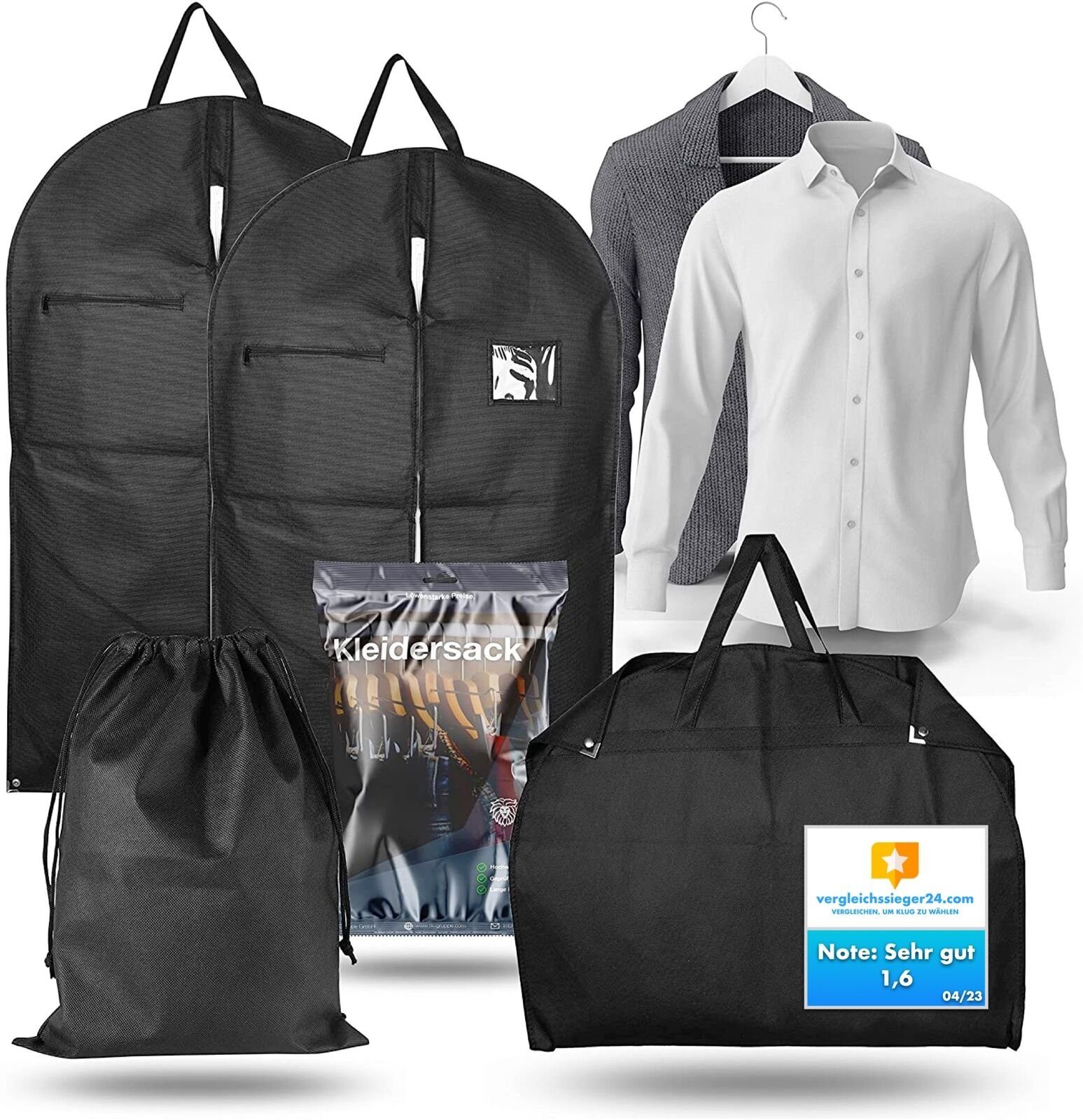 Travelfreund® Kleiderschutzhülle Kleidersack Set - 2x Kleiderhüllen inkl. 1x Wäschesack (3 St)