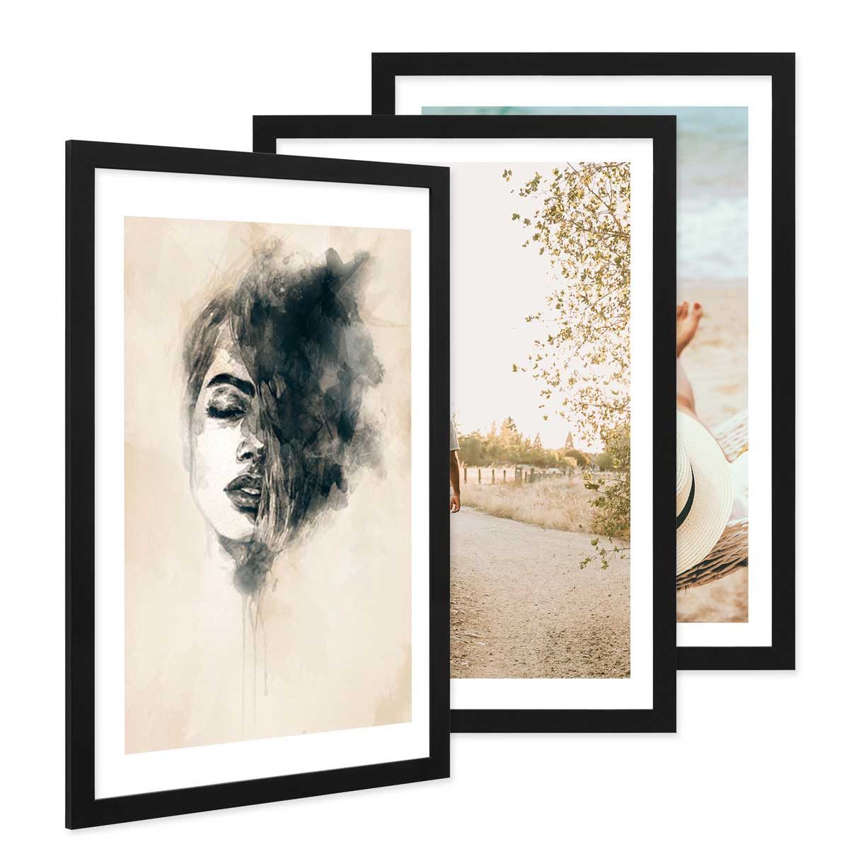 PHOTOLINI Bilderrahmen 3er Set breite Rahmen, günstig online kaufen