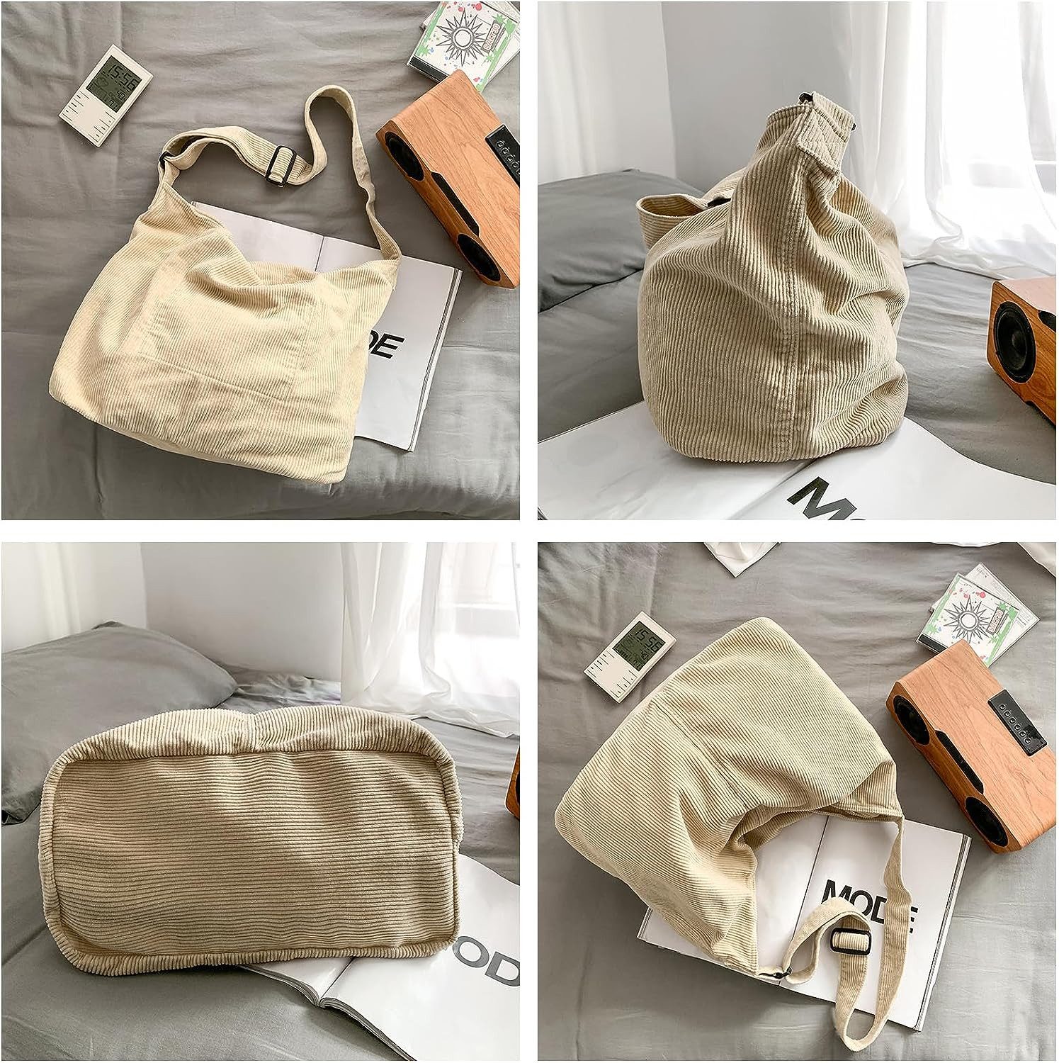Zaewry Schultertasche Cord Umhängetasche Casual Crossbody Mode Retro große Tasche (1-tlg), Casual Alltagstasche, Leicht & Viel Stauraum