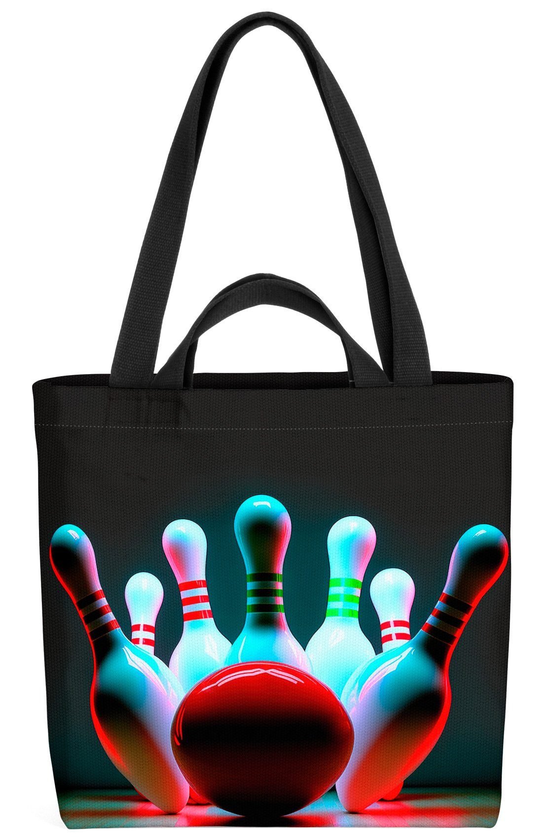 Henkeltasche (1-tlg), Bowling Kegel kegelku Pins Bowlingbahn Kugel Spiel kugel bowlingkugel VOID