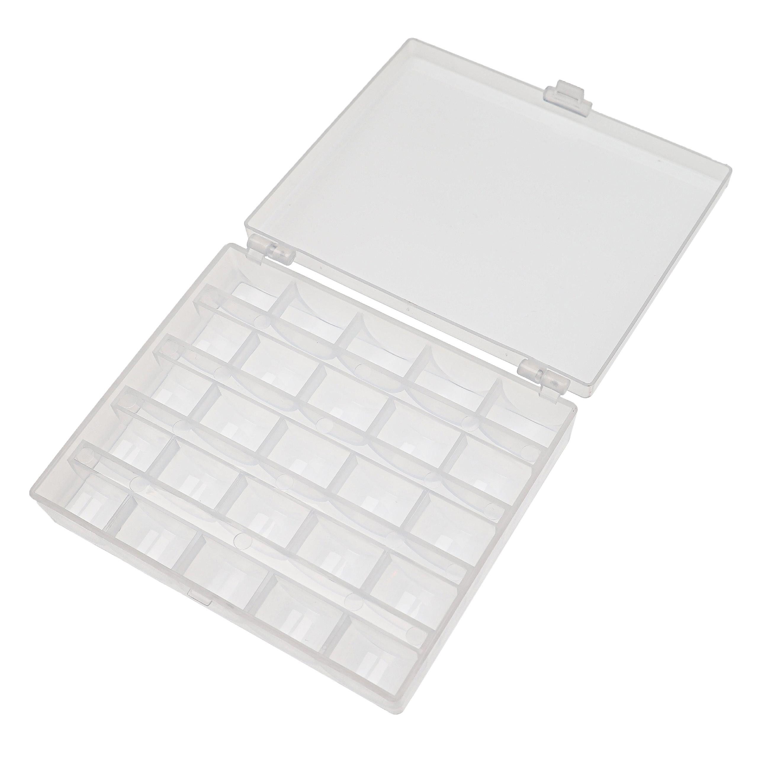 vhbw Nähkästchen für Nähmaschinenspulen, Praktische Box mit Deckel zum Aufbewahren, Sortieren und