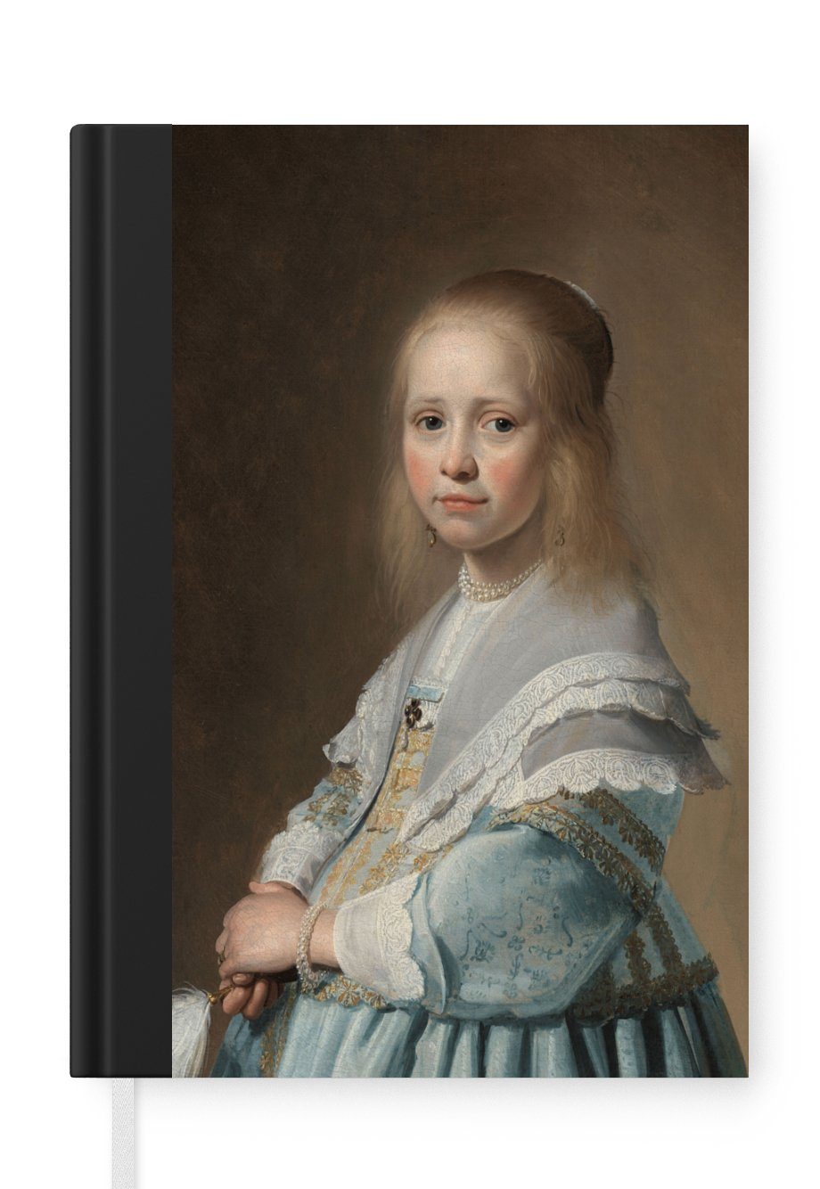 Mädchens Johannes von Cornelisz., Notizbuch eines - A5, Blau Gemälde 98 in Notizheft, Merkzettel, Porträt Journal, MuchoWow Tagebuch, Seiten, Haushaltsbuch