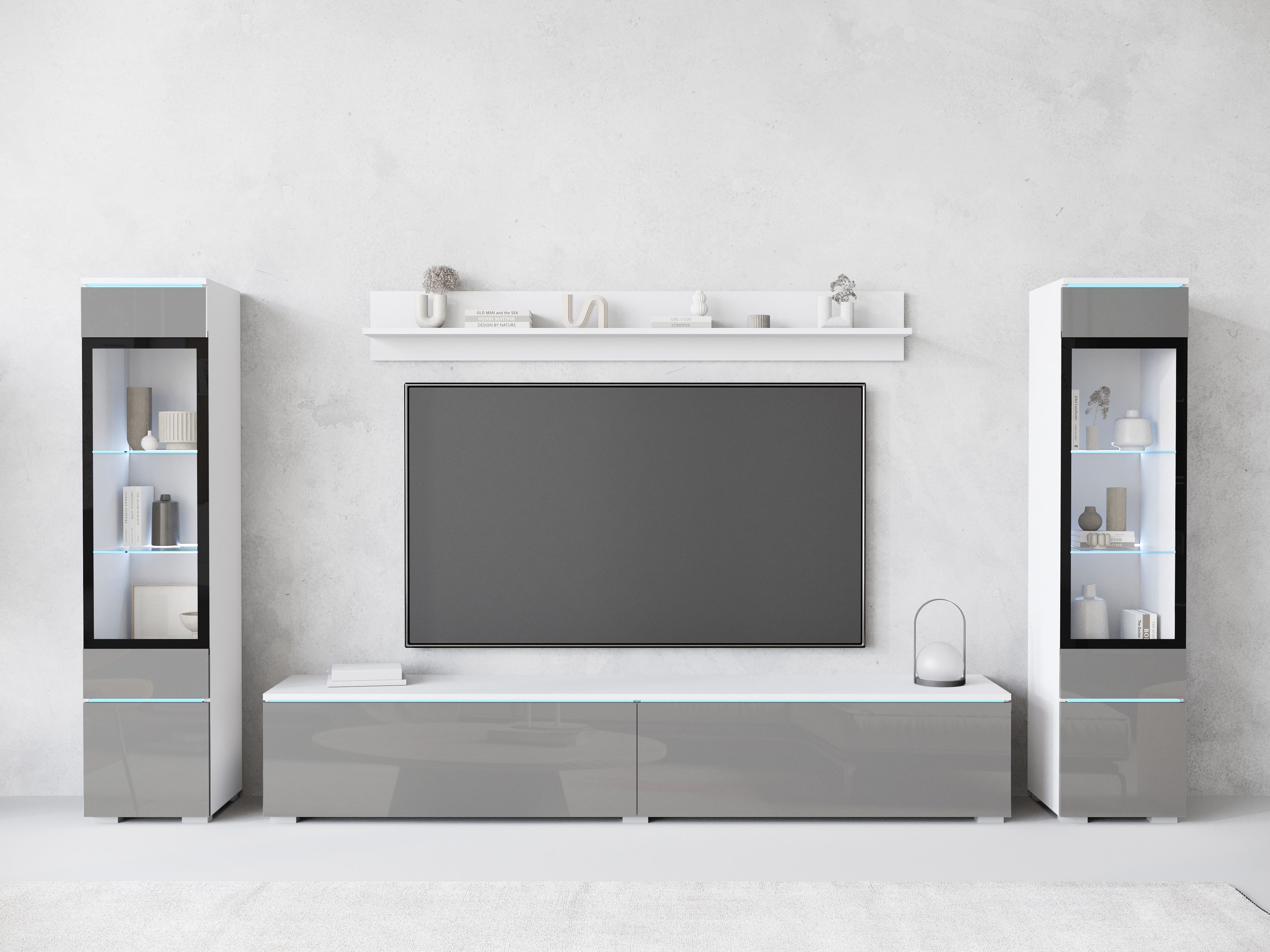 INOSIGN Wohnwand VERA II, Vitrinen Türanschlag wechselbar, (Komplett-Set, 4 günstig online kaufen