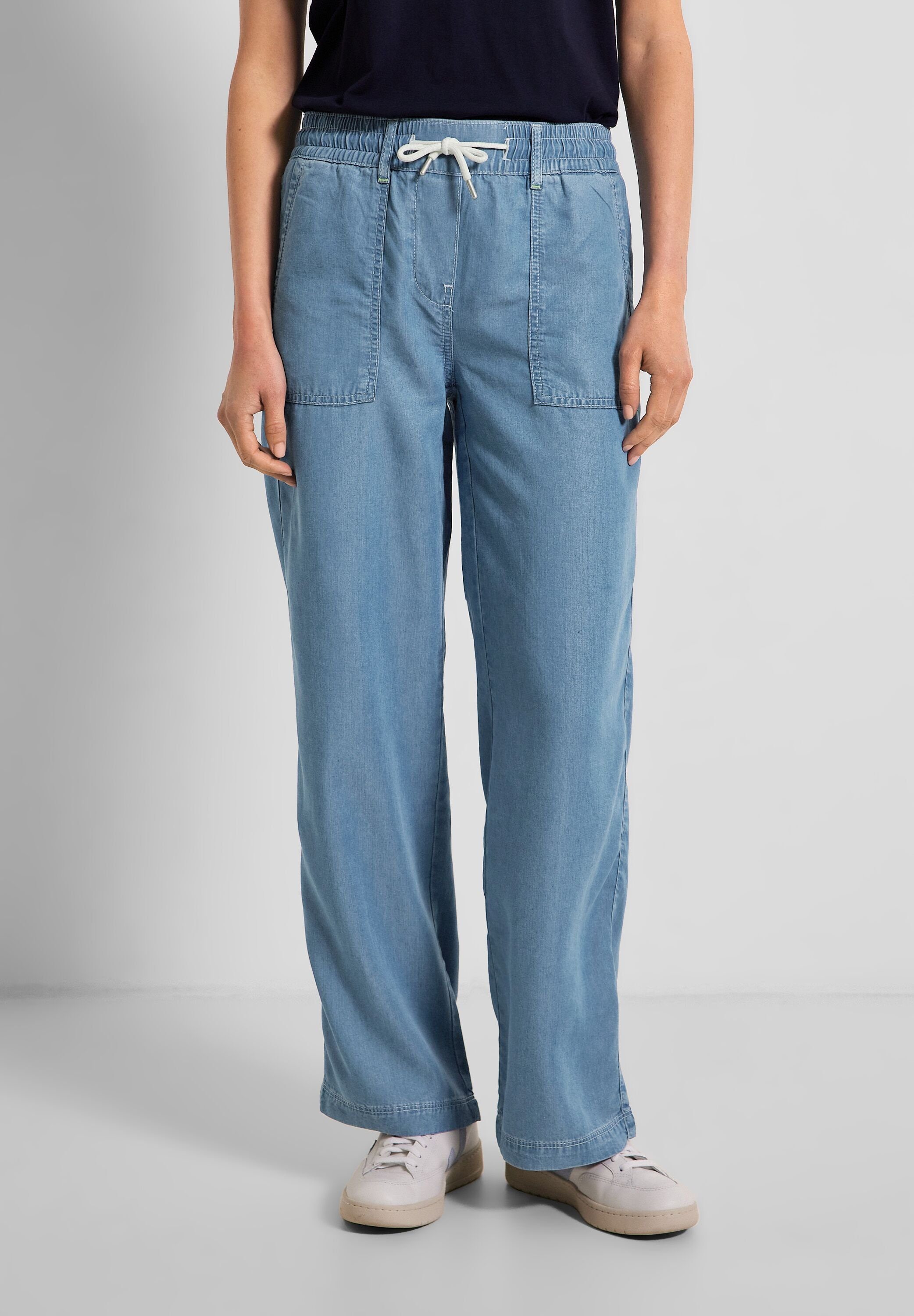 5-Pocket-Jeans, Tunnelzugband mit Cecil Elastikbund