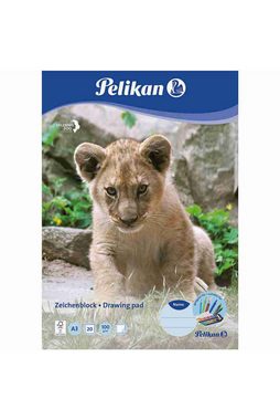 Pelikan Druckerpapier Pelikan Zeichenblock Zoo DIN A3, Weiß