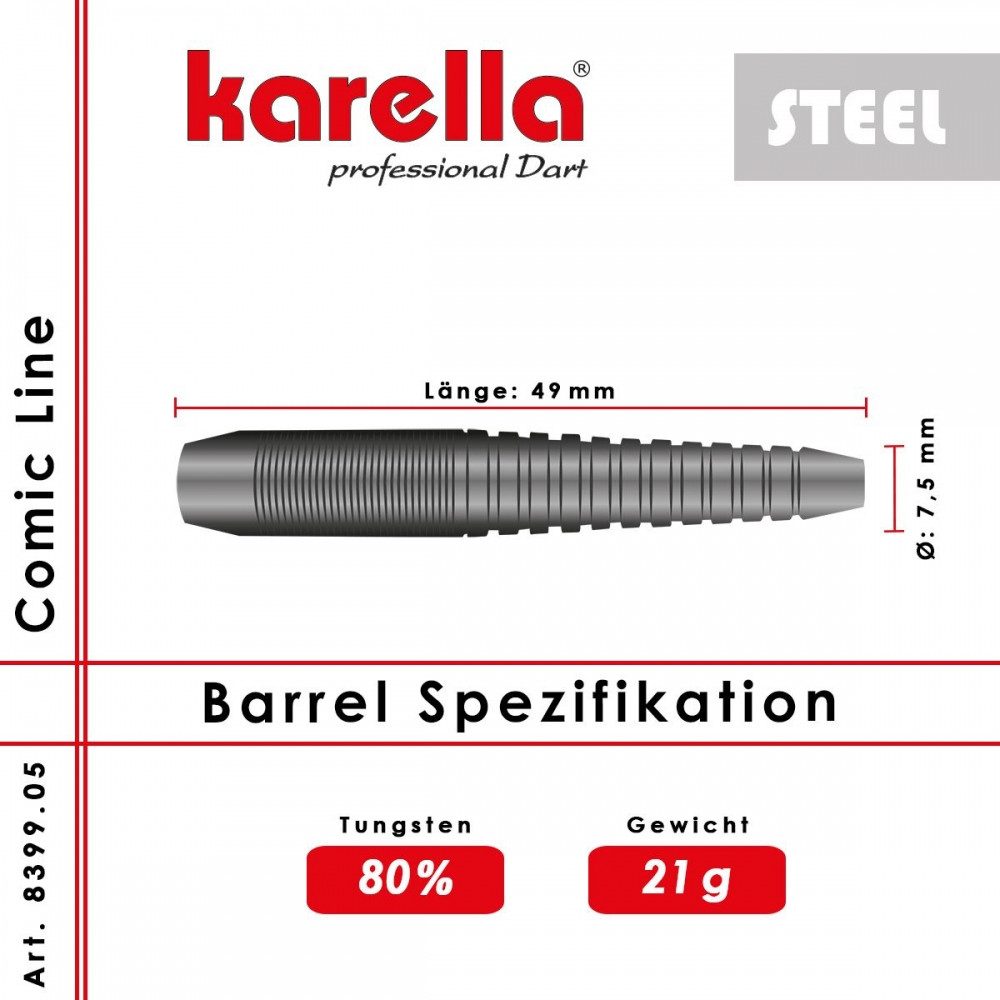 Karella Dartpfeil Karella Steeldart Comic Line CL-5 21 g - Profi-Dart