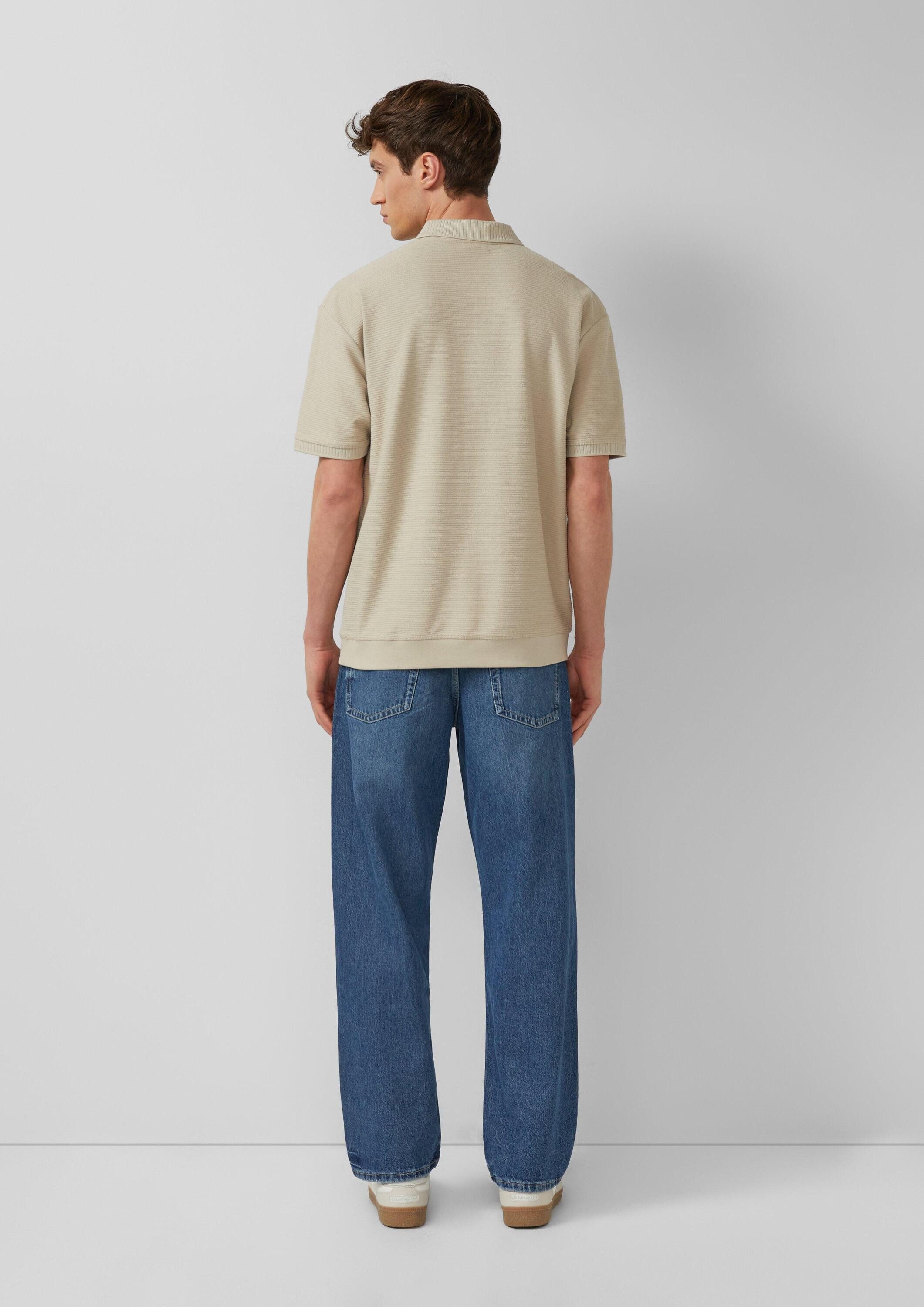 s.Oliver Kurzarmshirt Polo-Shirt Strukturiertes Poloshirt mit Reißverschluss im Modern Fit