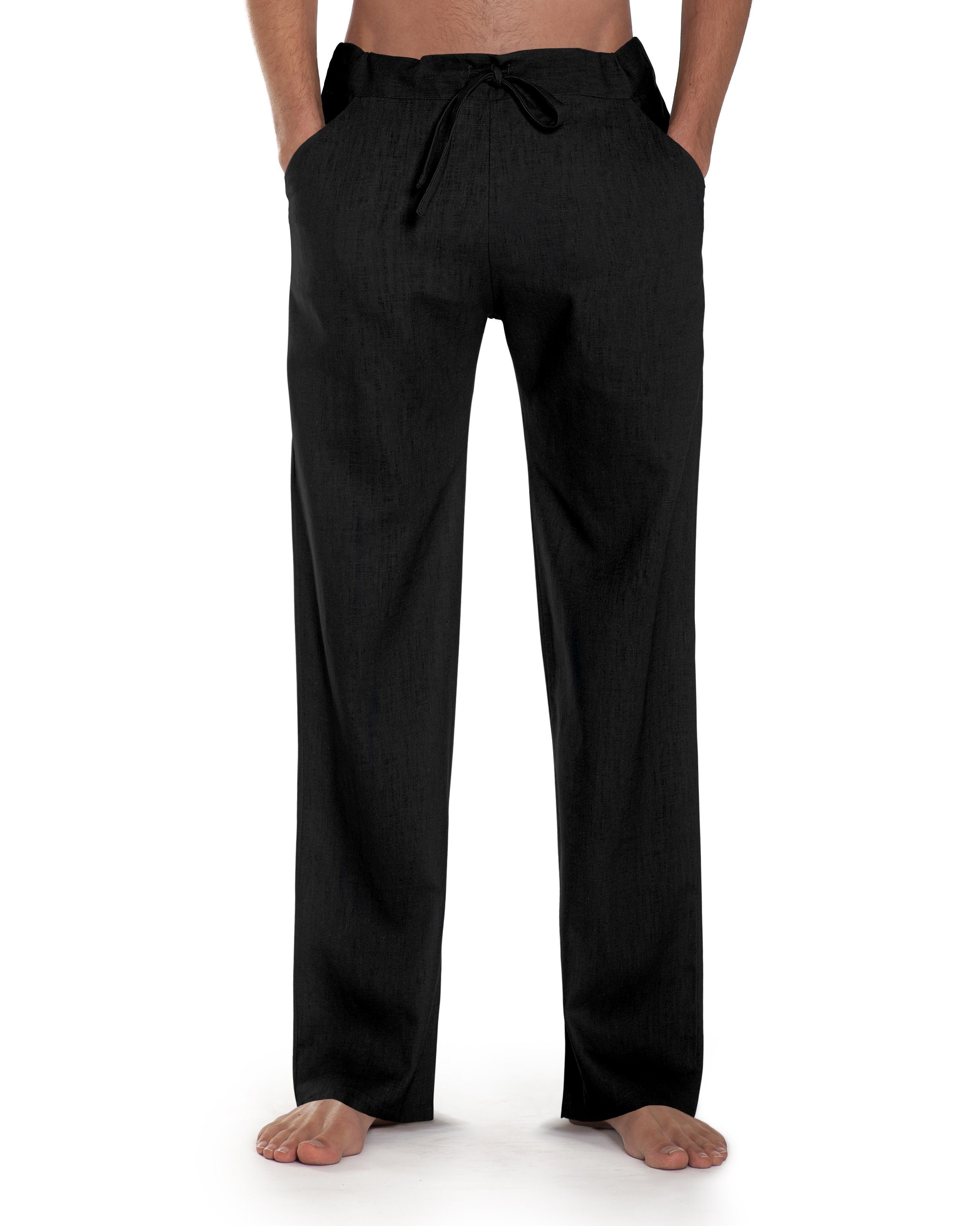 SCHAZAD Leinenhose Essential-Slim schwarz