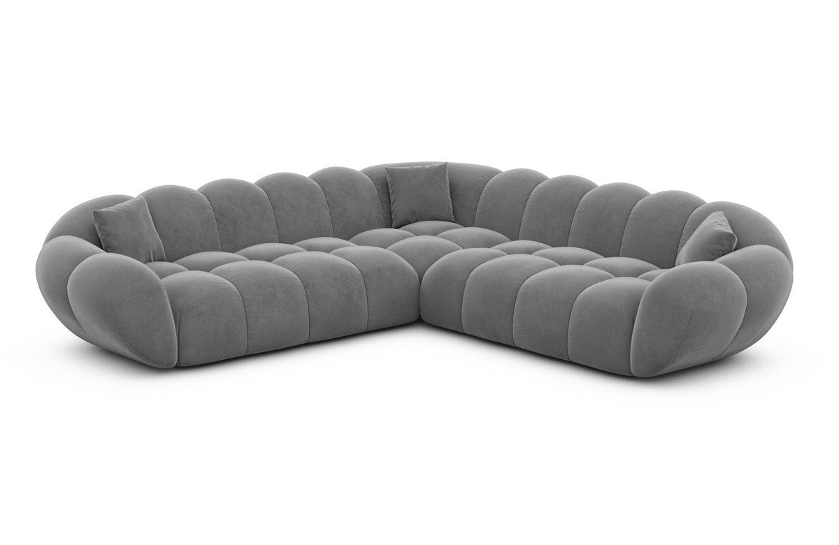 Sofa Dreams Ecksofa Maleron L Form Polstersofa, Design, 4-Sitzer, Loungesofa, Samtstoff Bezug in Dunkelgrau
