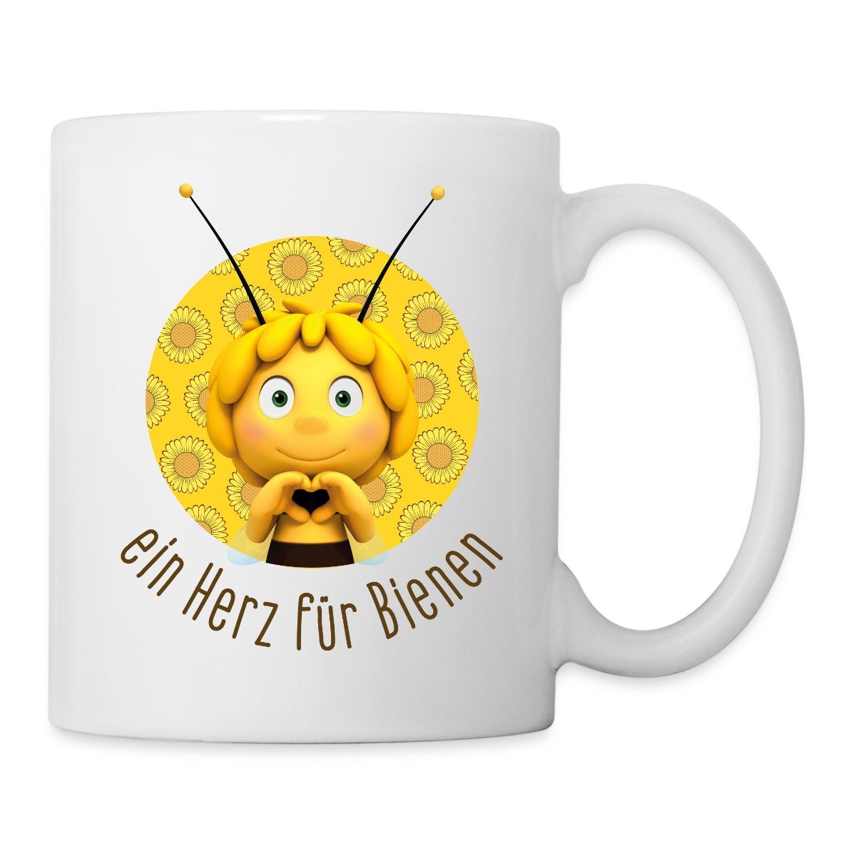 Spreadshirt Tasse Biene Maja Ein Herz Für Bienen Tasse, Keramik