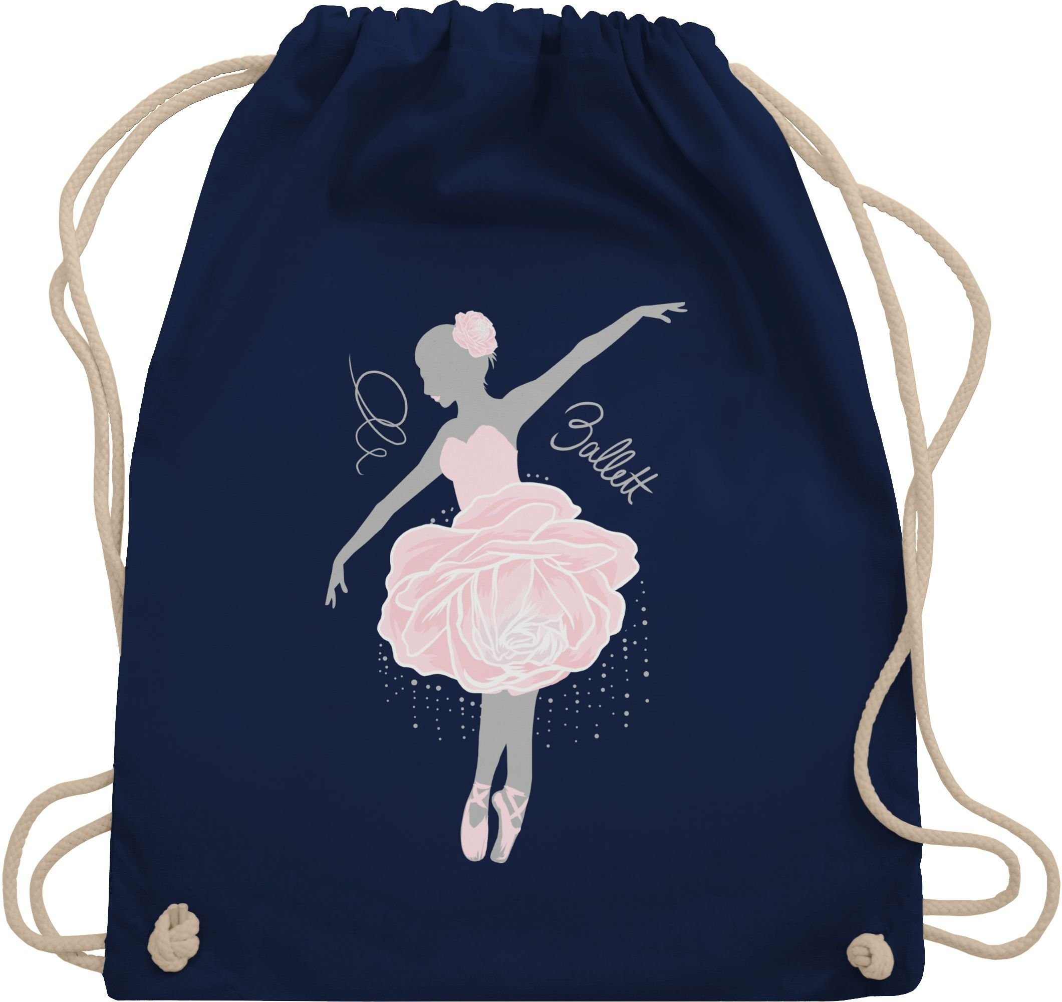Shirtracer Turnbeutel Ballerina - grau/rosa, Kinder Sport Kleidung