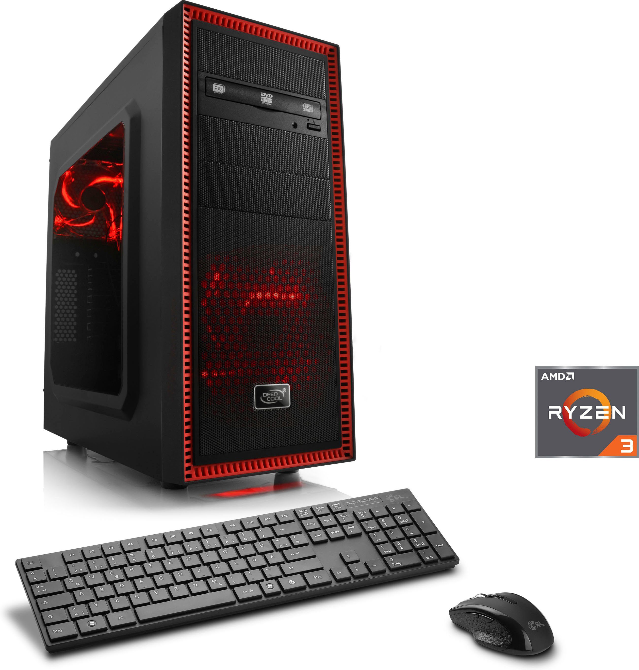 CSL Sprint V8848 Gaming-PC (AMD Ryzen 3 4300GE, Radeon Graphics, 8 GB RAM,  500 GB SSD, Luftkühlung)