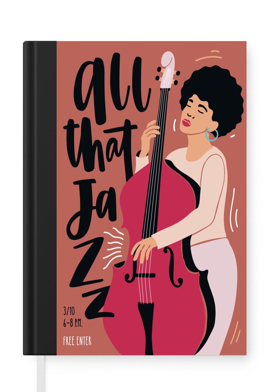 MuchoWow Notizbuch All that jazz - Zitate - Musik - Jazz - Kontrabass, Journal, Merkzettel, Tagebuch, Notizheft, A5, 98 Seiten, Haushaltsbuch