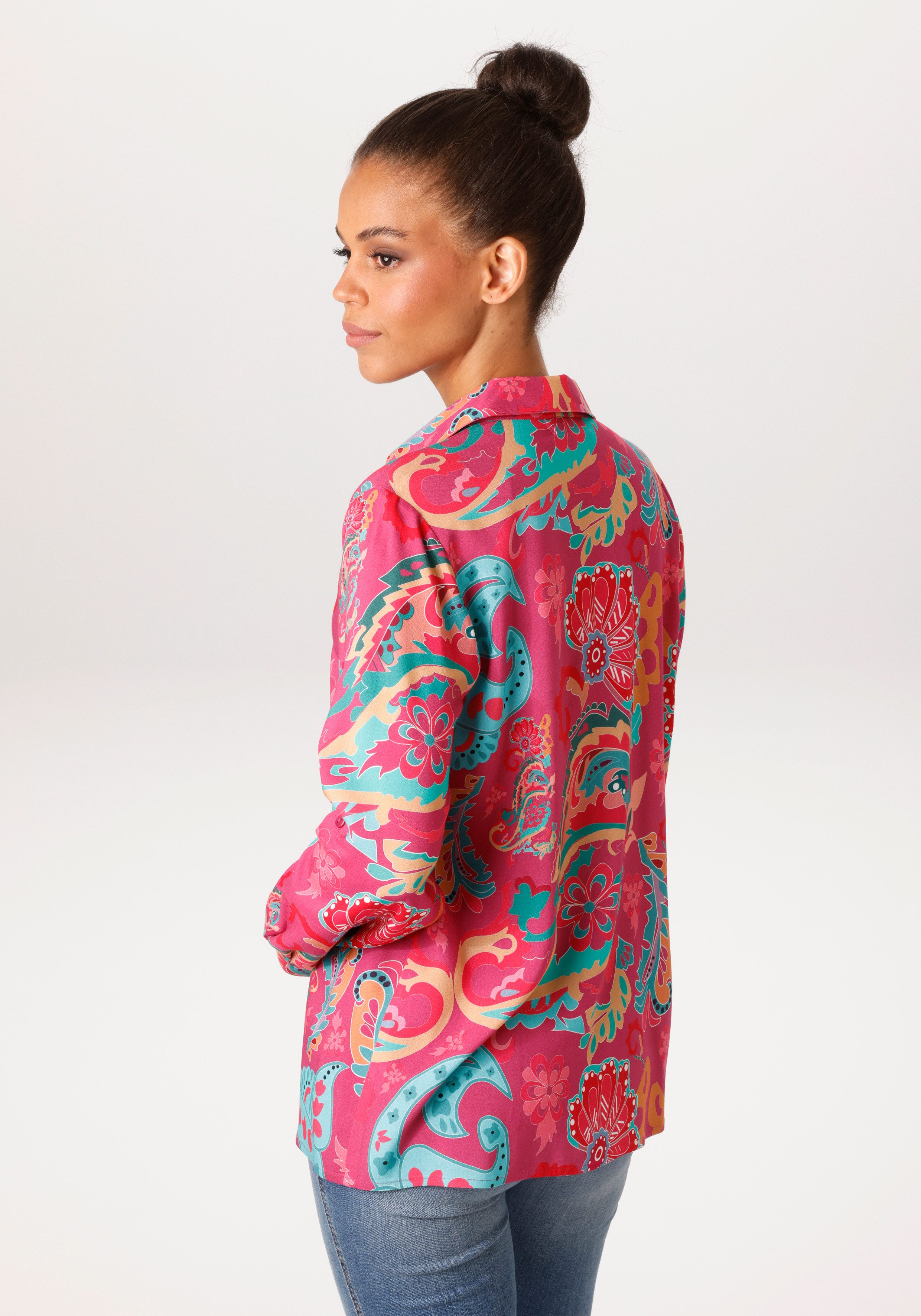 Aniston CASUAL Hemdbluse mit farbenfrohem, grafischen Druck - NEUE KOLLEKTI günstig online kaufen