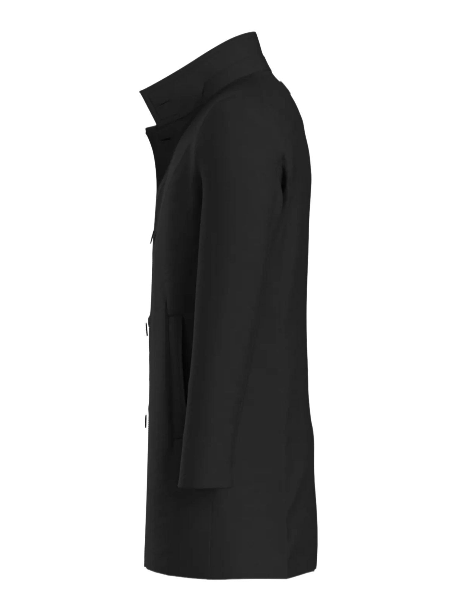 Strellson Strickmantel schwarz,Outdoor,Polyester,Unifarben,Stehkragen,Lang,Regular Fit