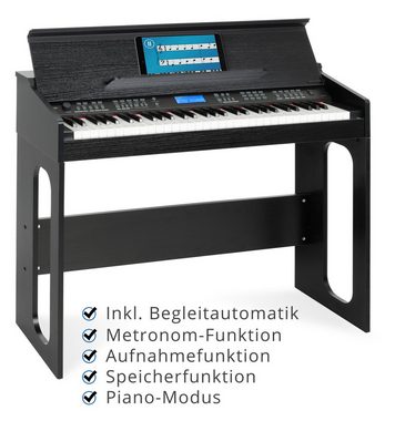 FunKey Digitalpiano DP-61 III 61 Tasten Keyboard im Digitalpiano-Design, (inkl. Keyboardbank & Kopfhörer, 3 tlg., Spar-Set), 300 verschiedene Sounds und Rhythmen - Begleitautomatik