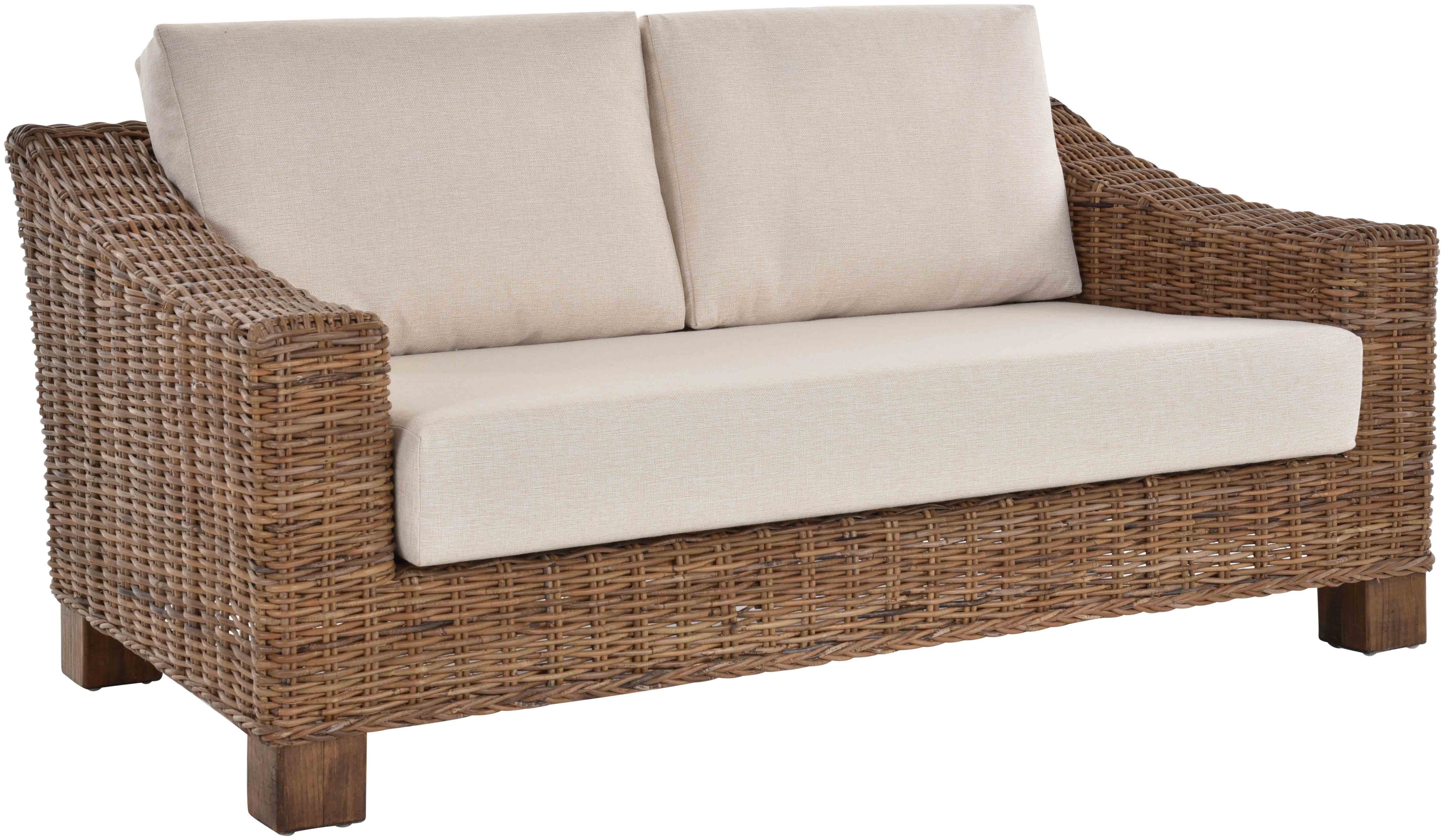 Krines Home Loungesofa Wintergarten Rattan Sofa DEEP Natur Rattansofa Wohnzimmer Sofa Polster, aus Rattan Naturmaterial. € 1.290,00
