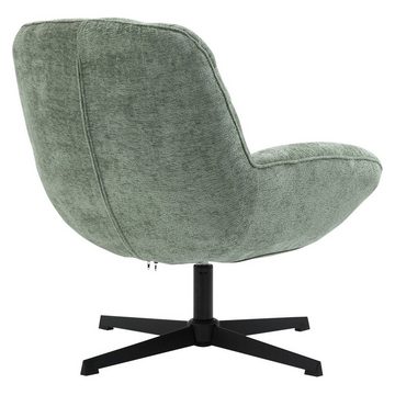 CARO-Möbel Sessel, Wohnzimmer Polster Lese Sessel Chenille Wolle Metallgestell schwarz mo