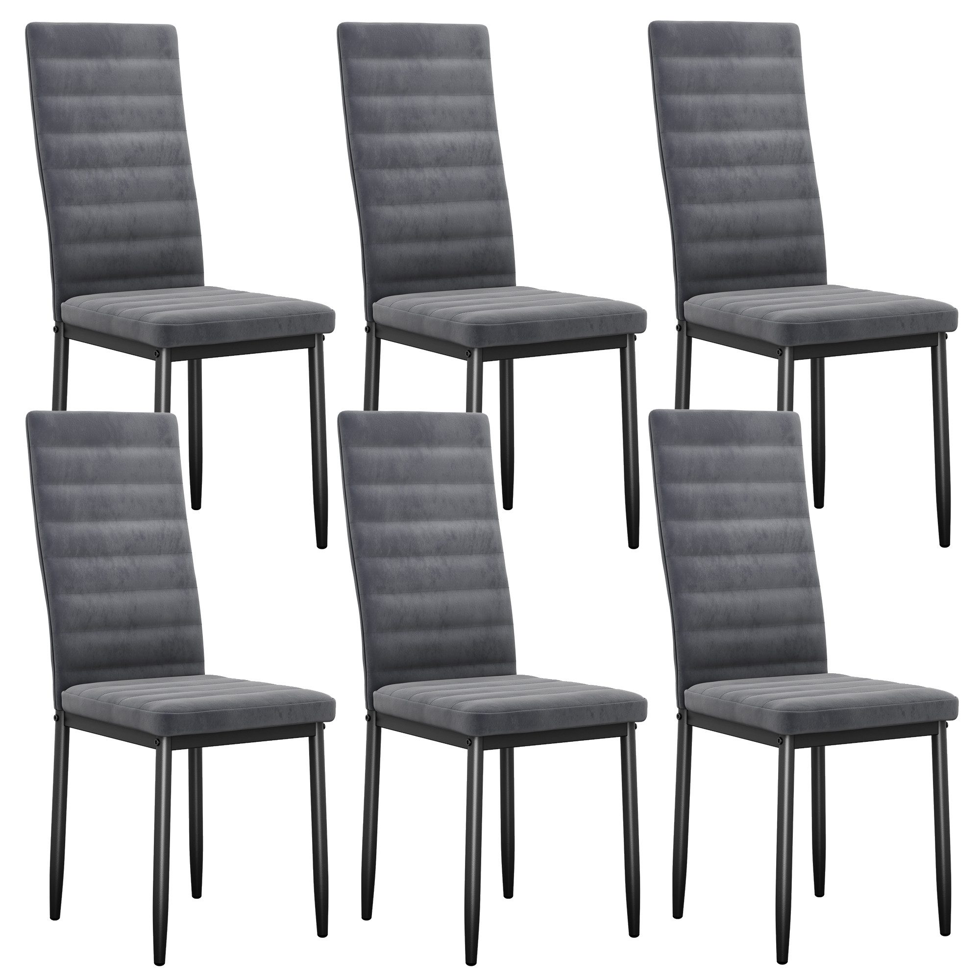 Blishom Esszimmerstuhl Esszimmerstühle 6er-Set, Küchenstuhl mit Gepolstert, 41x50x97 cm (6 St)