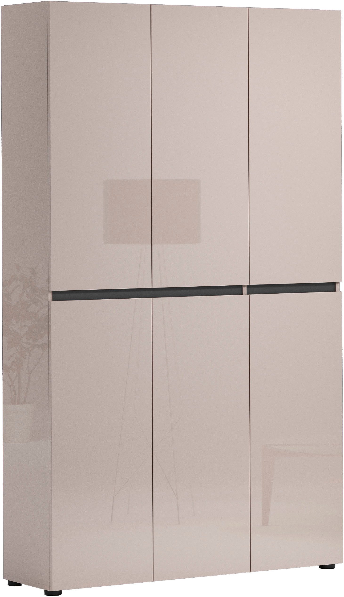 INOSIGN Schuhschrank MISTER Schuhkommode, Schuhmöbel, Schuhregal, Hochglanz lackiert Breite 120 cm, Höhe 200 cm, 6 Türen