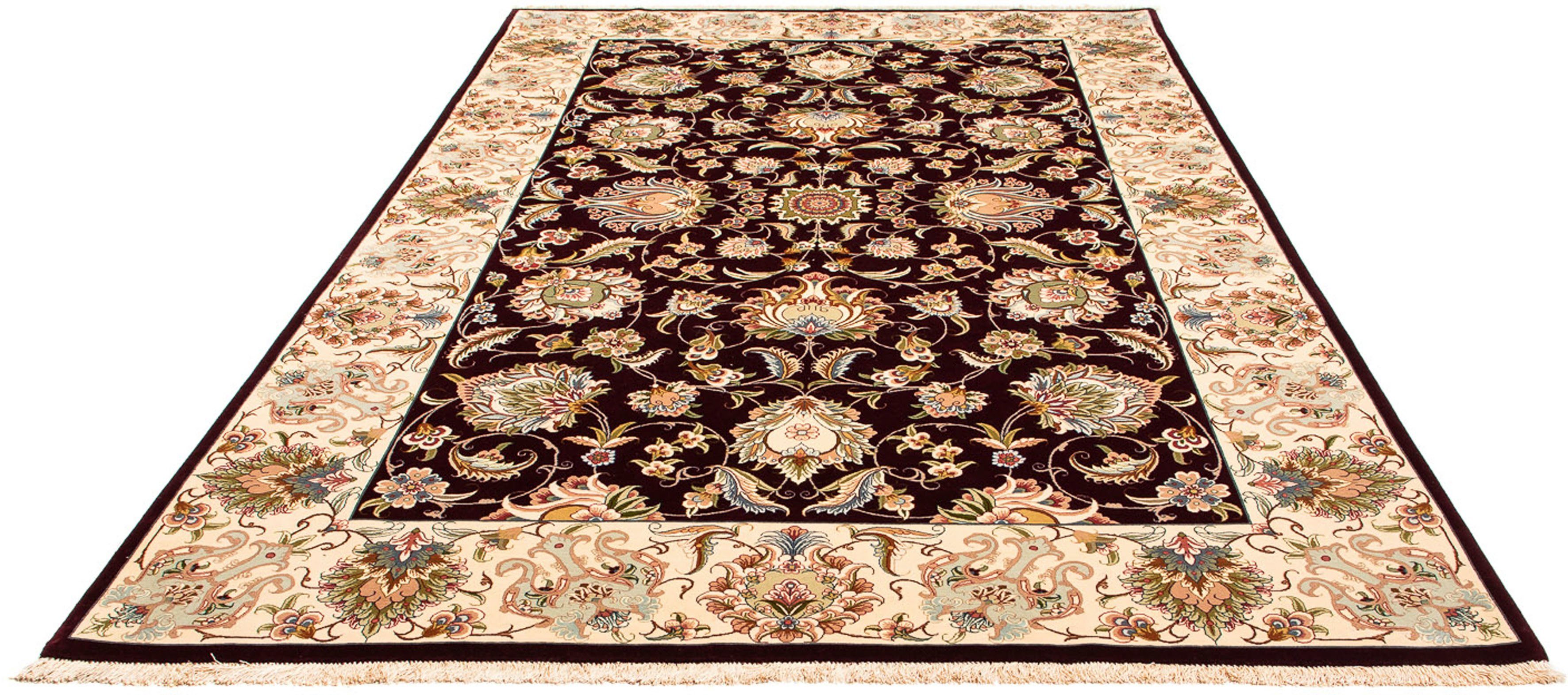 Orientteppich Perser - Täbriz - Royal - 314 x 203 cm - dunkelrot, morgenland, rechteckig, Höhe: 7 mm, Wohnzimmer, Handgeknüpft, Einzelstück mit Zertifikat