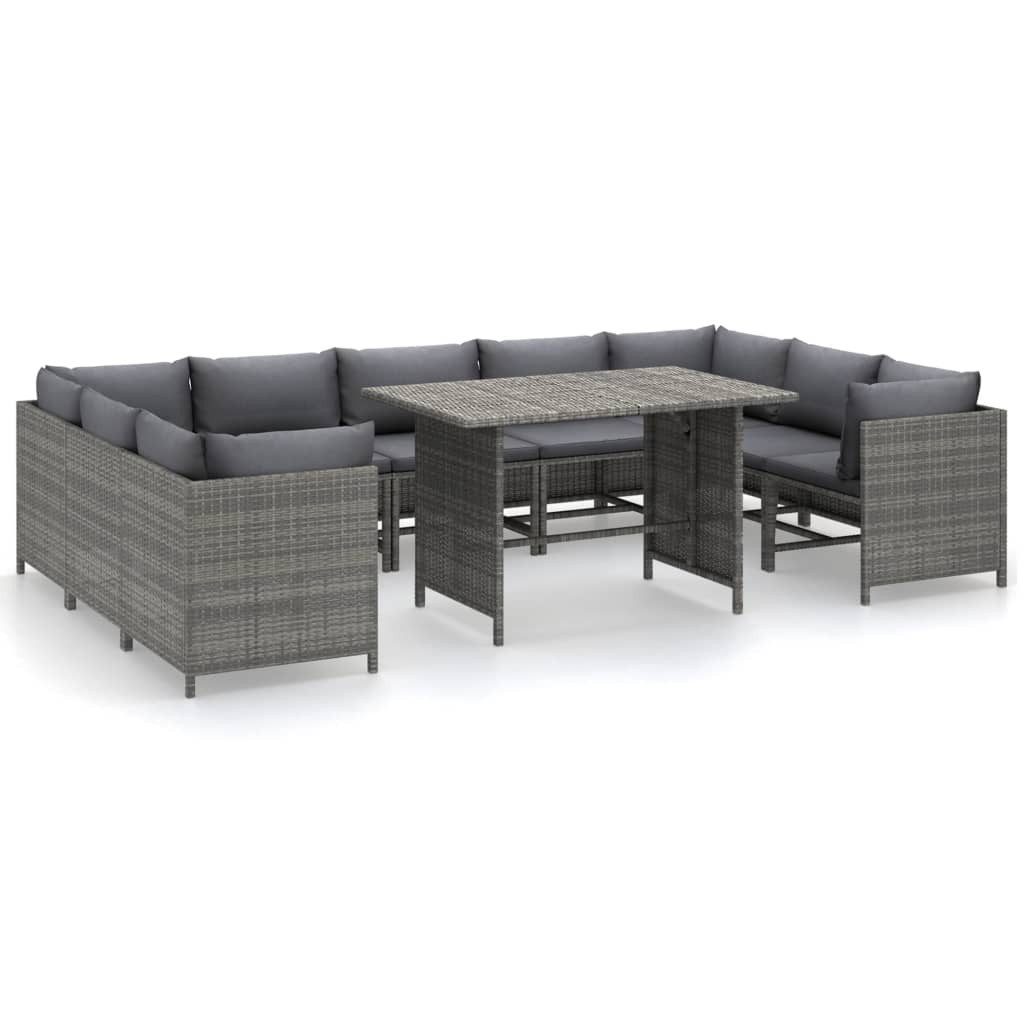 vidaXL Gartenlounge-Set 10-tlg. Garten-Lounge-Set mit Kissen günstig online kaufen