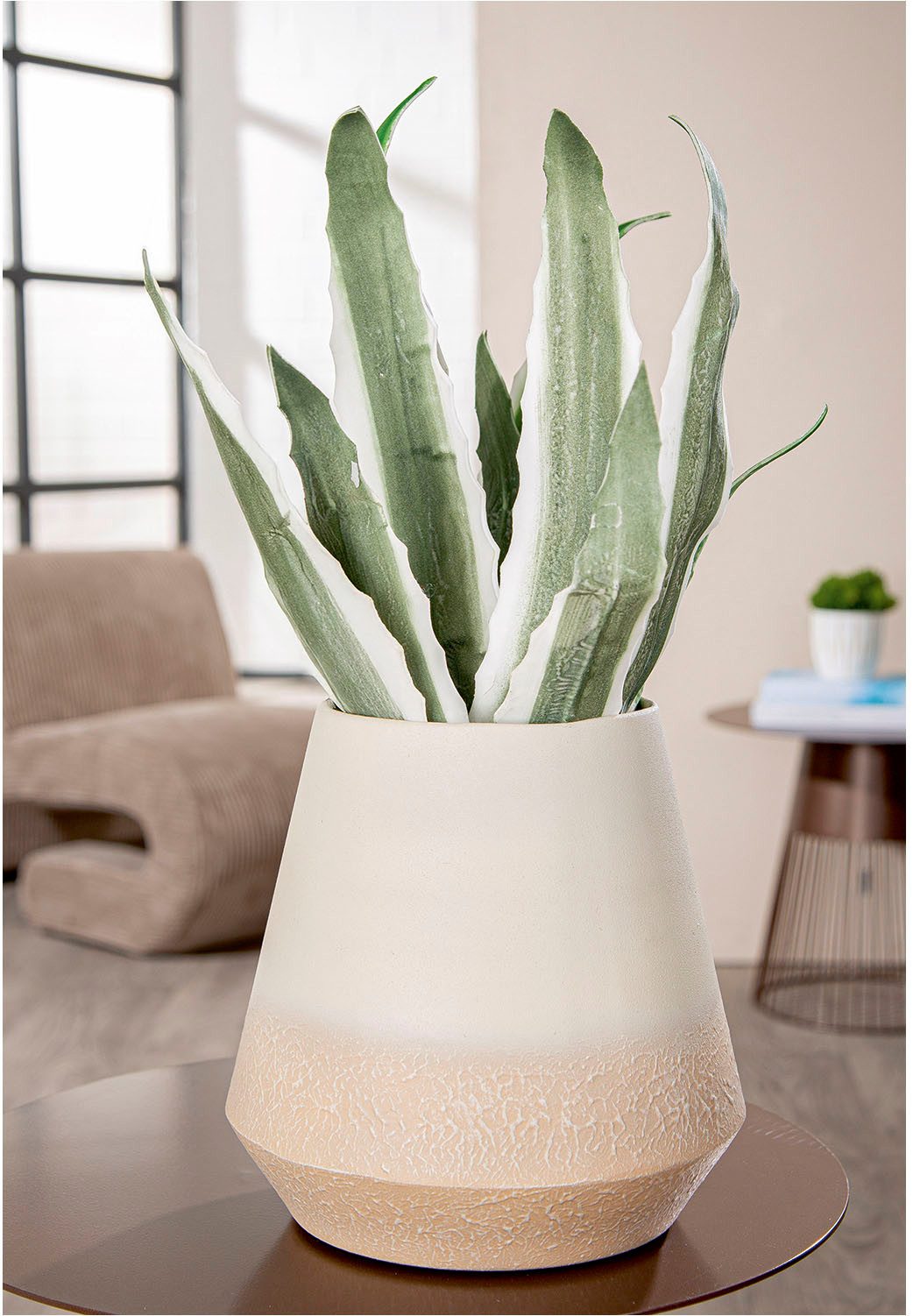 GILDE Tischvase Vase rund Echo beige (1 St)