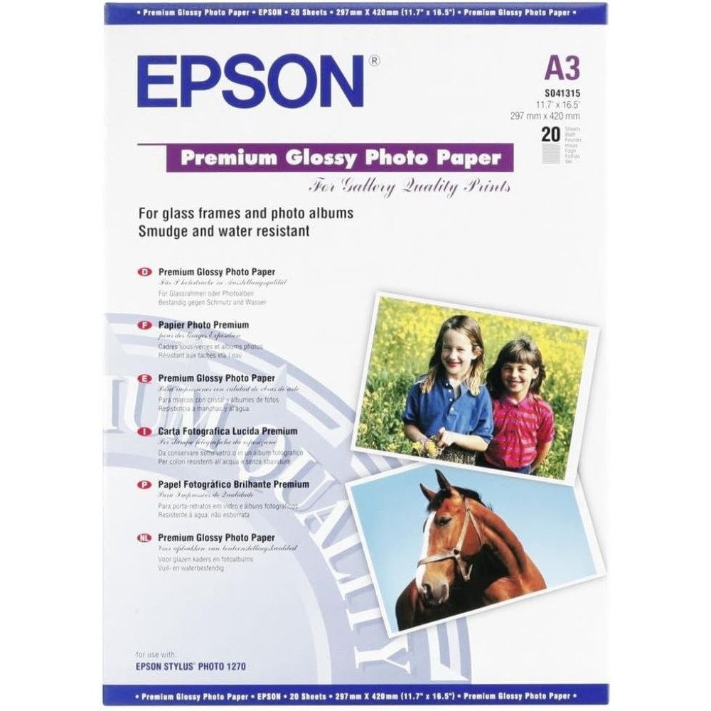Epson Fotopapier Premium Glossy DIN A3 - Fotopapier - weiß