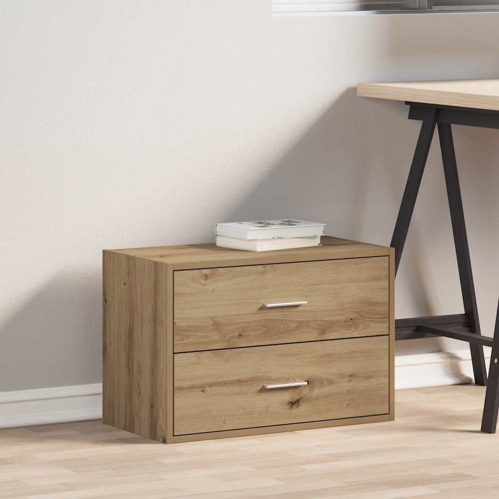vidaXL Kommode NA Kommode Schrank mit 2 Schubladen Artisan-Eiche 60x31x40cm Spanplatt