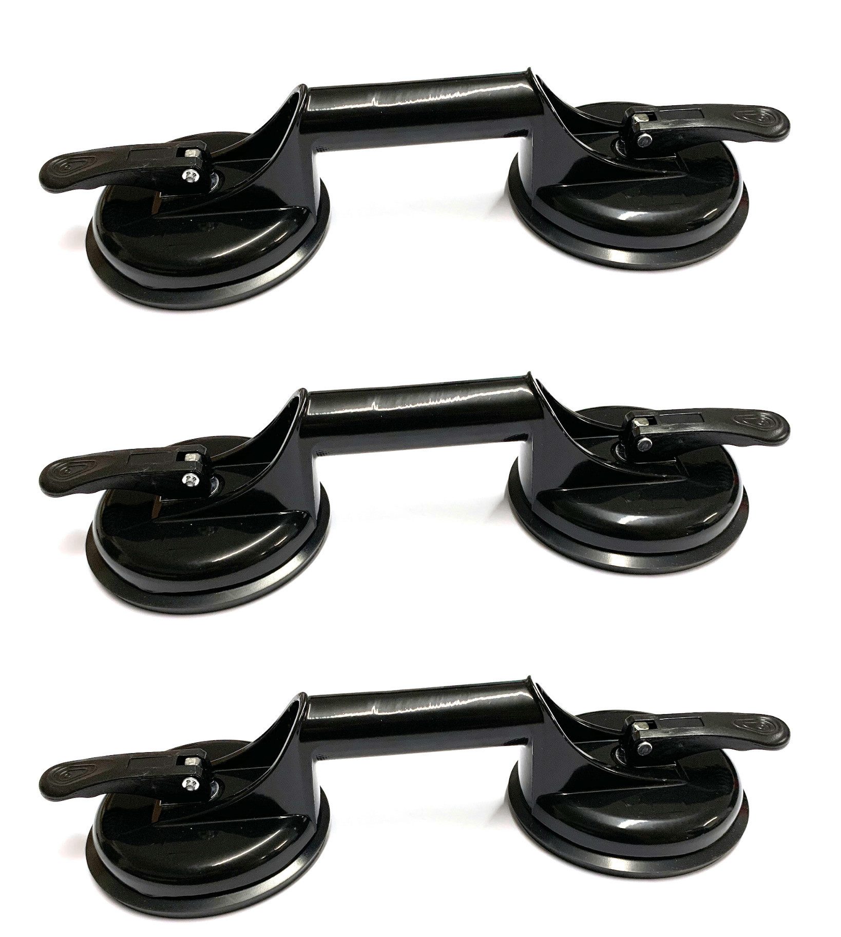 Moritz Saugheber mit 2 Saugnäpfen schwarz, max. 100 kg Traglast, 2-tlg.], Set, Glasheber Glassauger Plattenheber Saughalter Vakuumheber Gummisauger