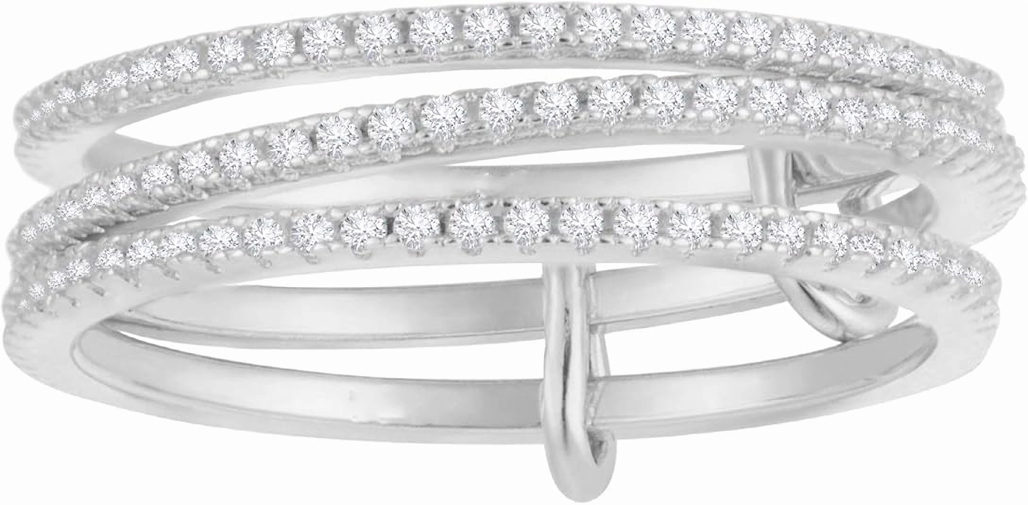 Jumpeak Diamantring Exquisiter Dreifachring, Ewigkeitsring aus 14 Karat Gold, als Ehering., Kommunion Geschenk,Hochzeitsband,Hochzeitsgeschenk