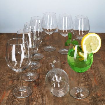 MamboCat Weinglas 9x Vinissi Wasser- & Weingläser 300ml mit Fuß Cocktailglas Feier, Glas