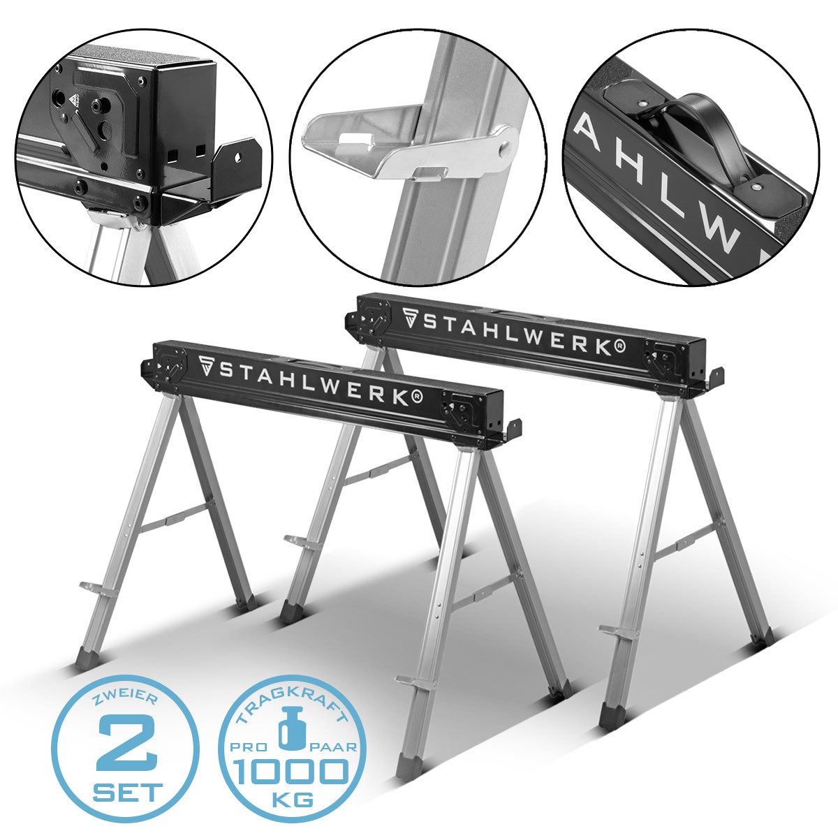 STAHLWERK Klappbock Sägebock SB-757 ST im 2er Set, (2-St)